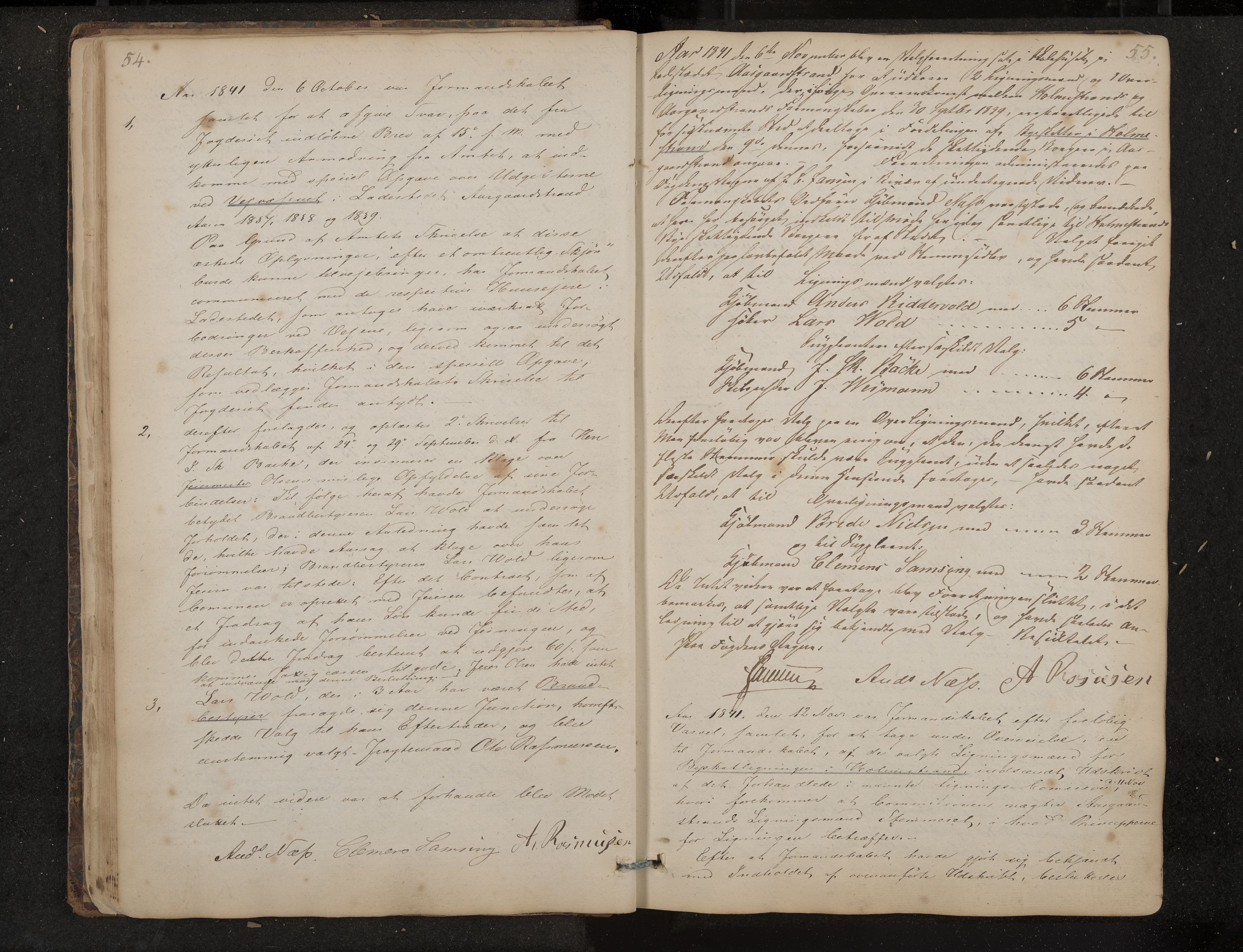 Åsgårdstrand formannskap og sentraladministrasjon, IKAK/0704021/A/L0001: Møtebok, 1838-1864, p. 54-55