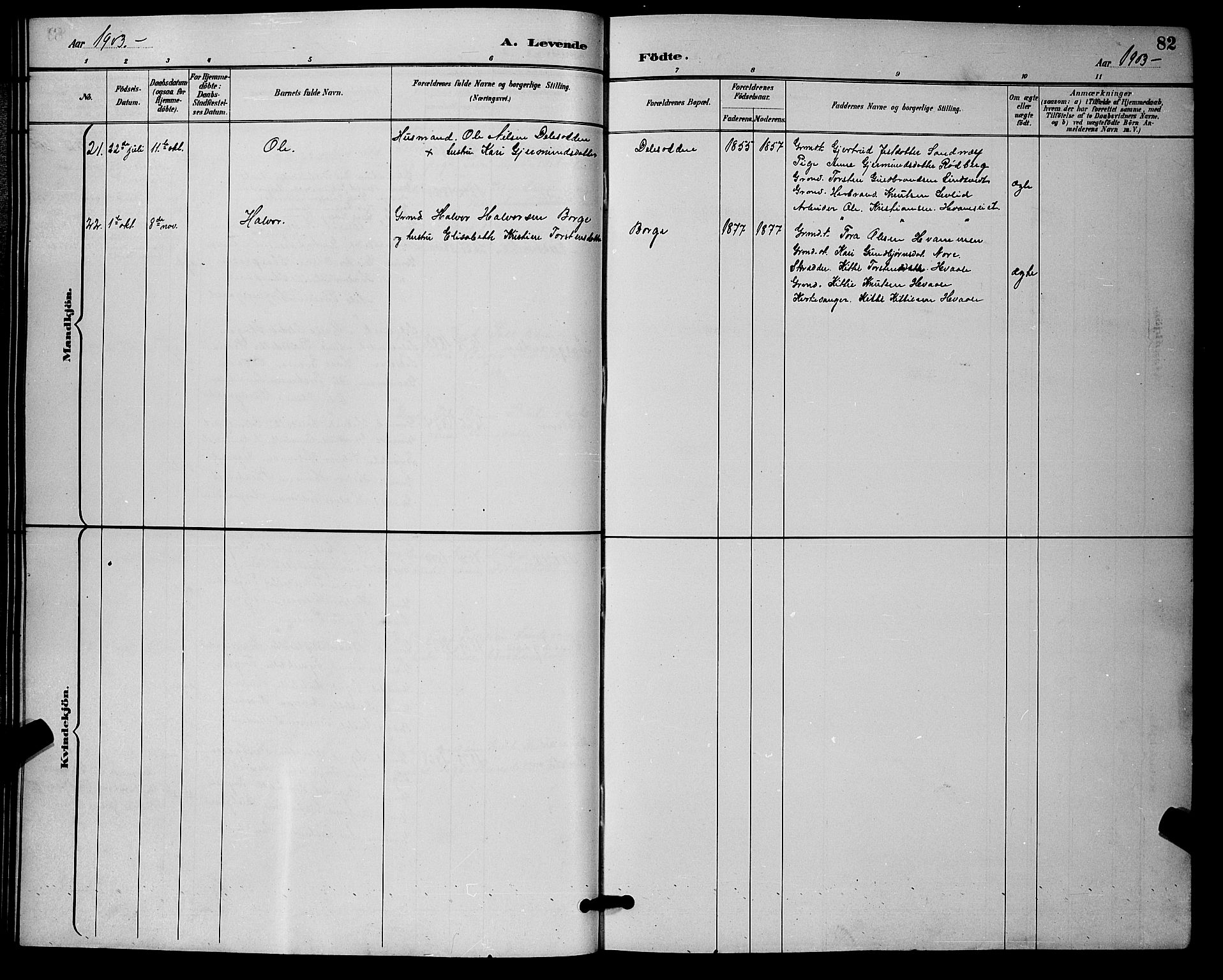 Nore kirkebøker, SAKO/A-238/G/Ga/L0003: Parish register (copy) no. I 3, 1886-1903, p. 82