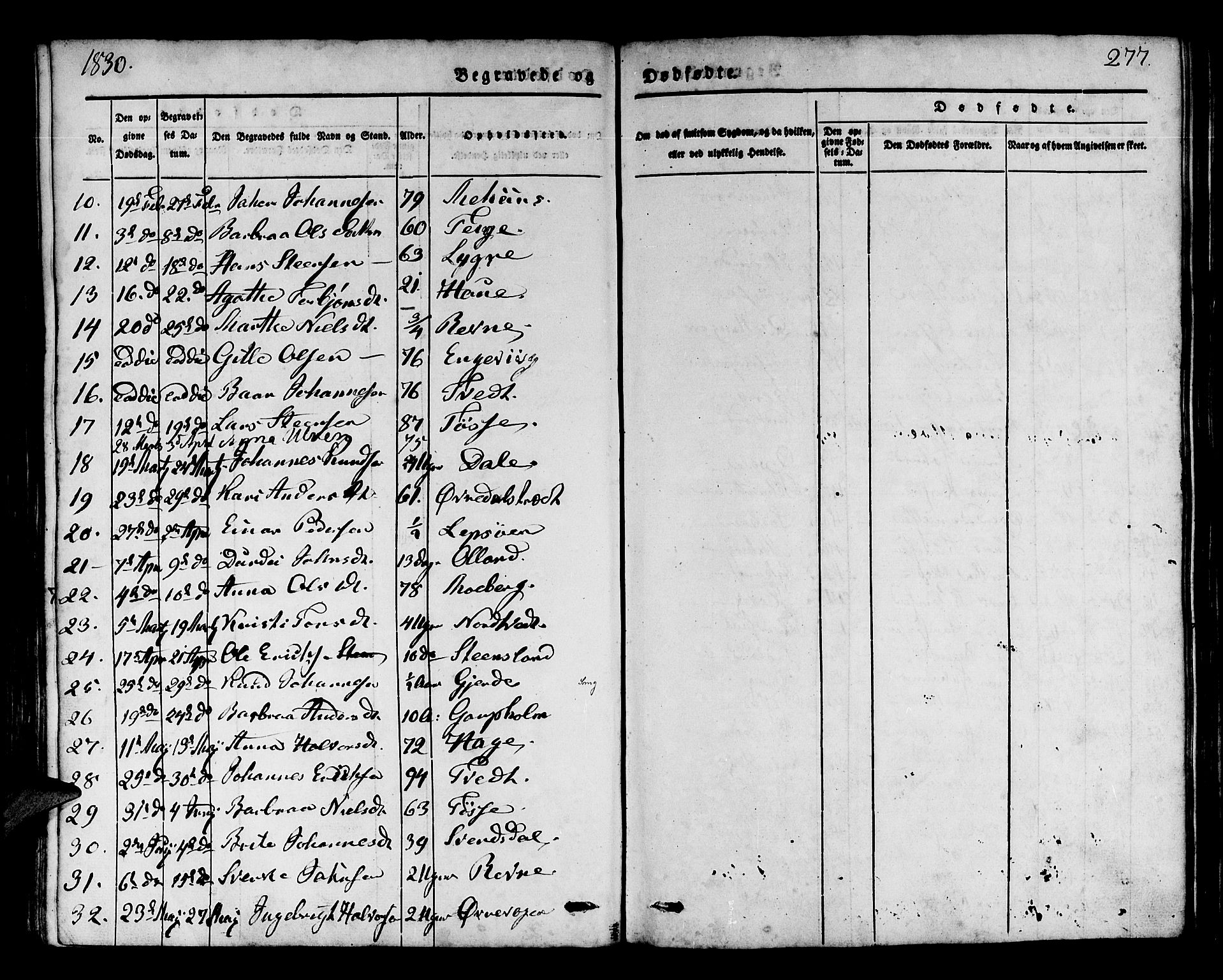 Os sokneprestembete, AV/SAB-A-99929: Parish register (official) no. A 14, 1826-1839, p. 277