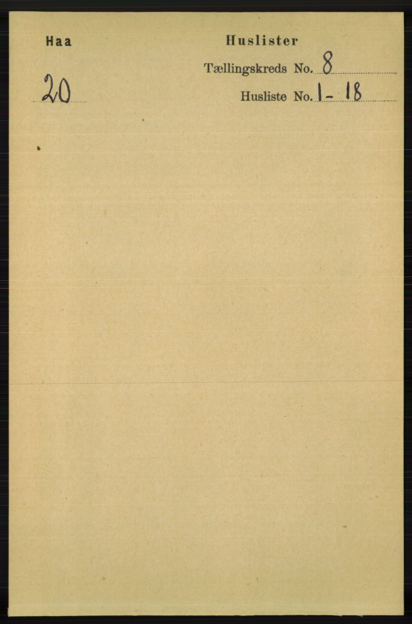 RA, 1891 census for 1119 Hå, 1891, p. 2029