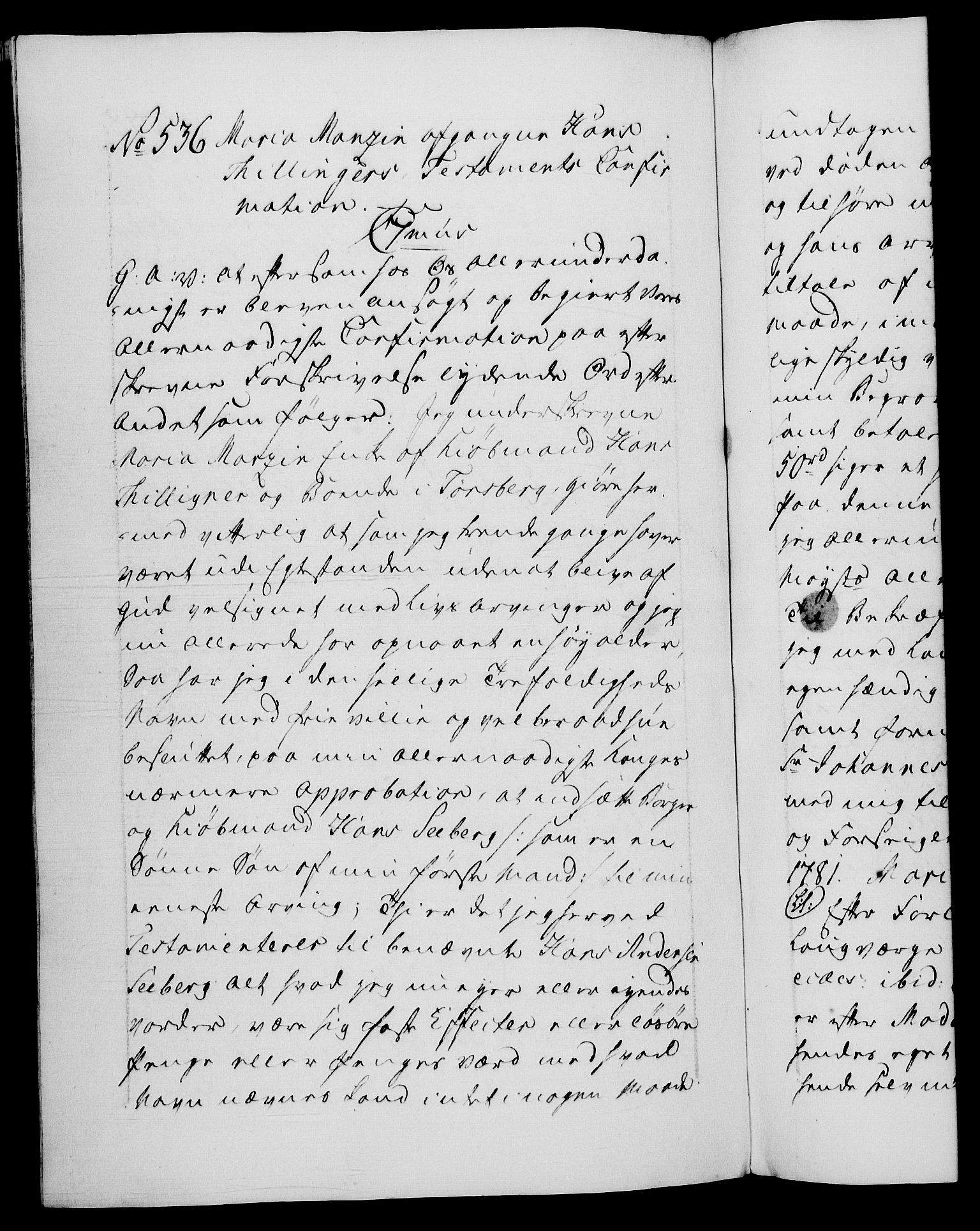 Danske Kanselli 1572-1799, RA/EA-3023/F/Fc/Fca/Fcaa/L0048: Norske registre, 1779-1781, p. 698b