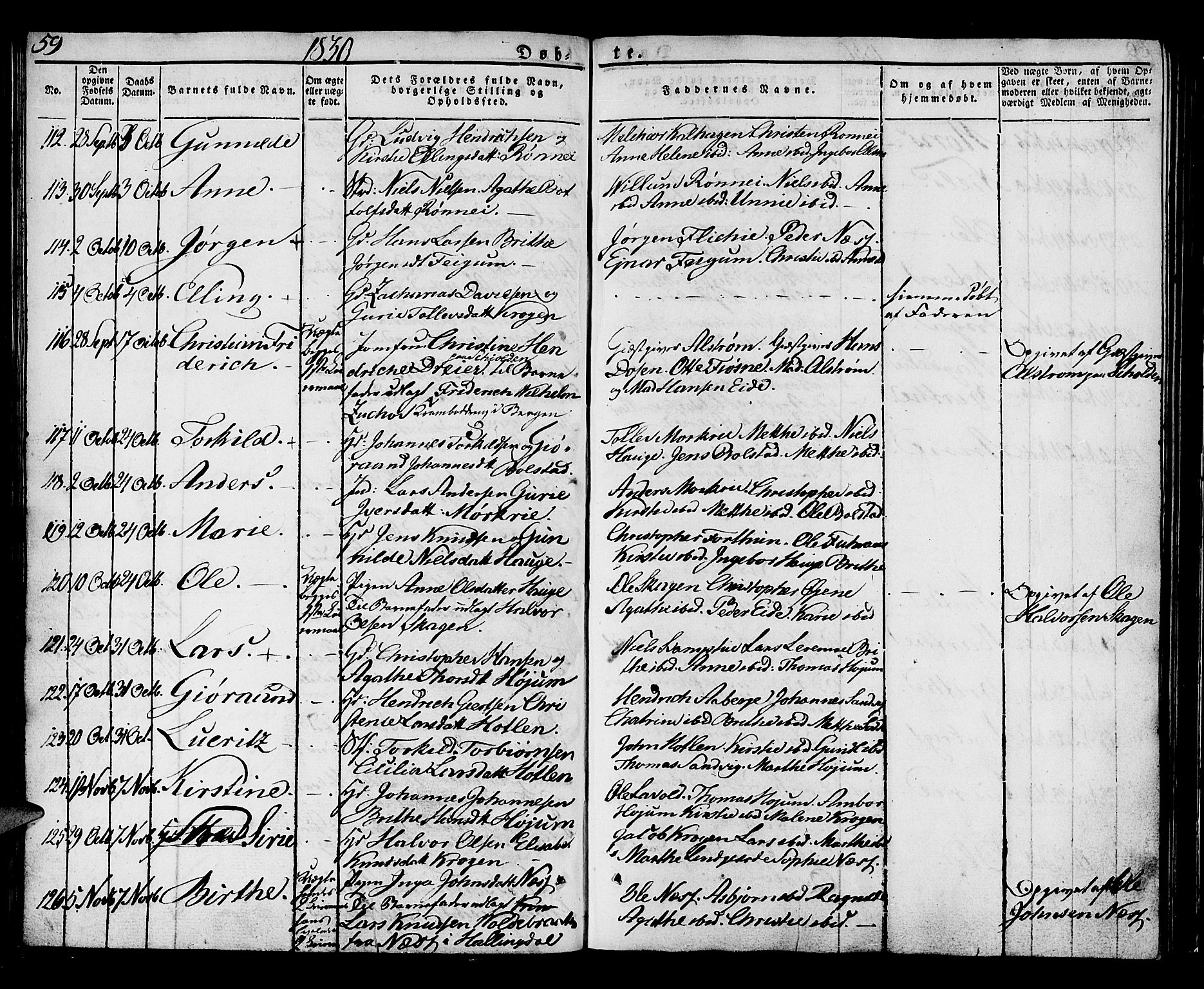 Luster sokneprestembete, SAB/A-81101/H/Haa/Haaa/L0004: Parish register (official) no. A 4, 1821-1832, p. 59