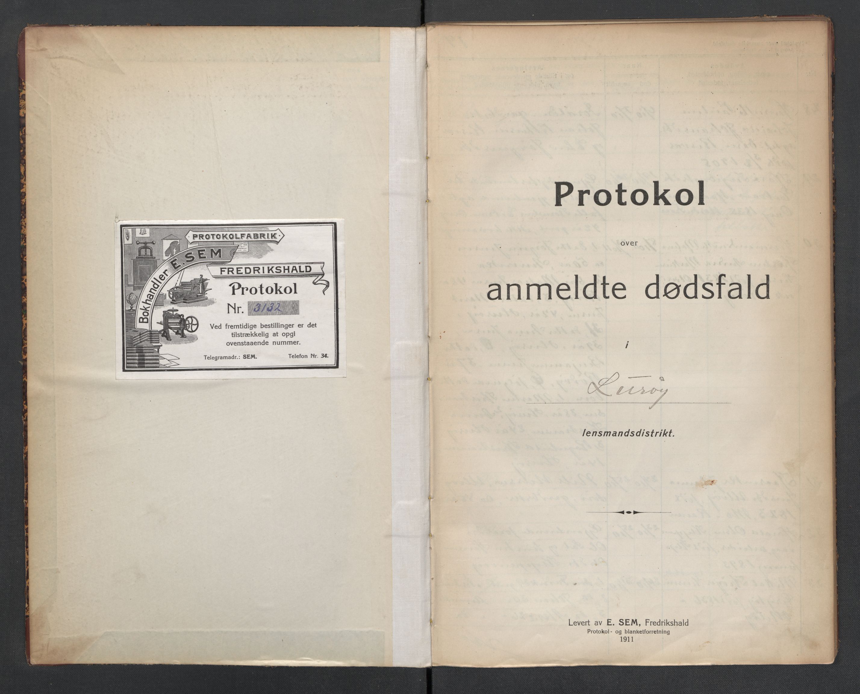 Lurøy og Træna lensmannskontor, SAT/A-5697/1/02/L0002: 2.01.02 - Dødsfallsprotokoll, 1911-1920