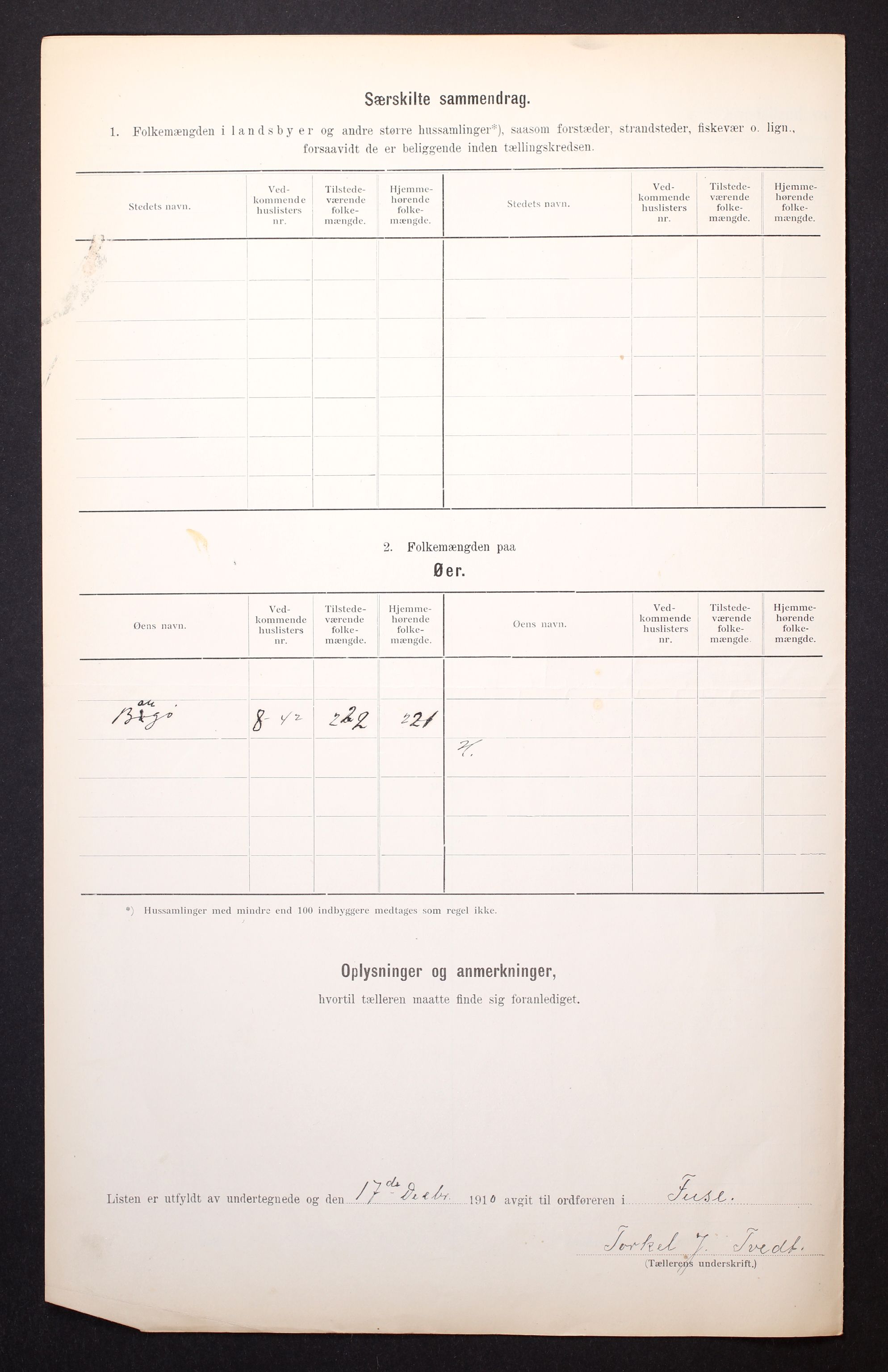 RA, 1910 census for Fusa, 1910, p. 6