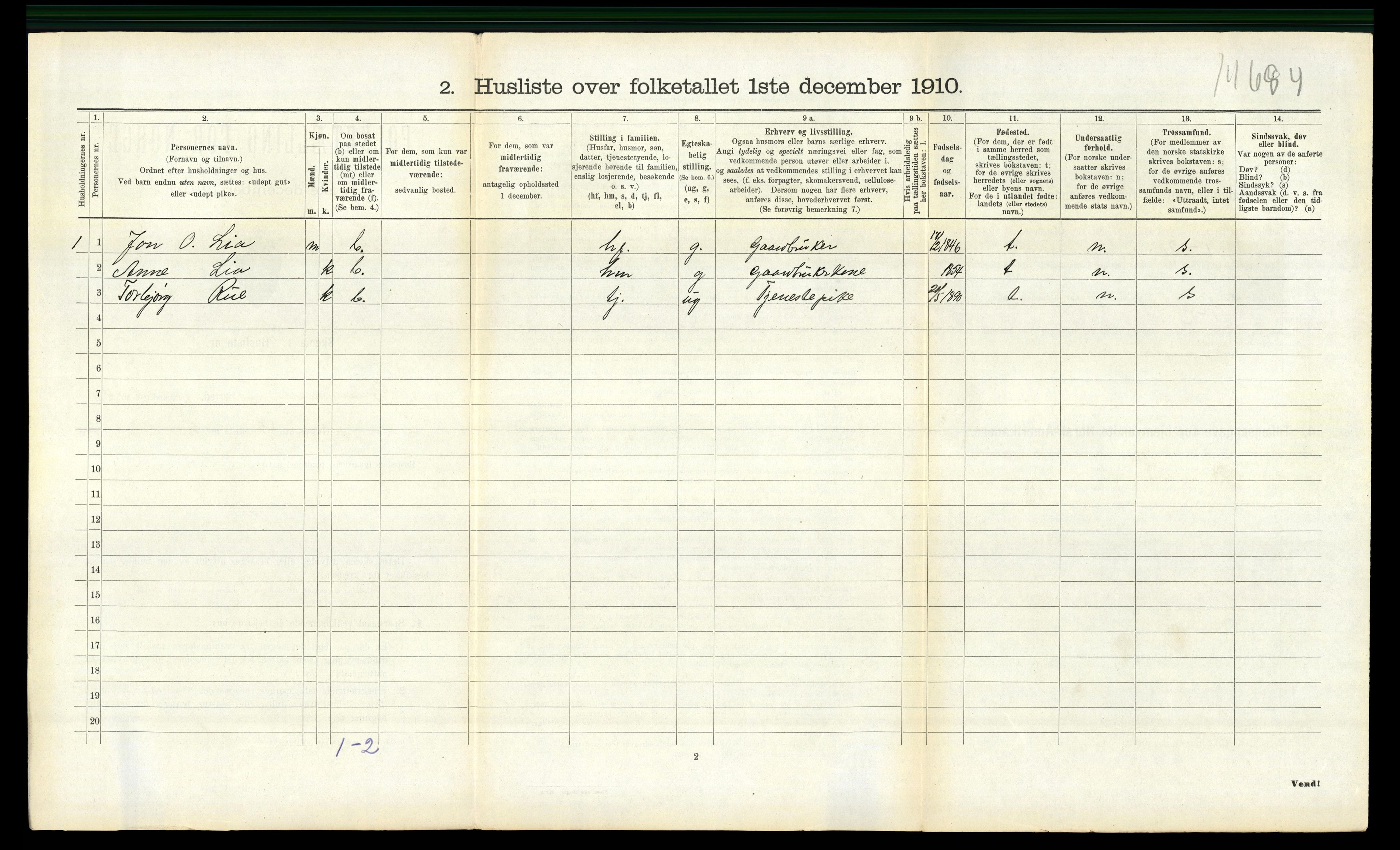 RA, 1910 census for Gransherad, 1910, p. 321