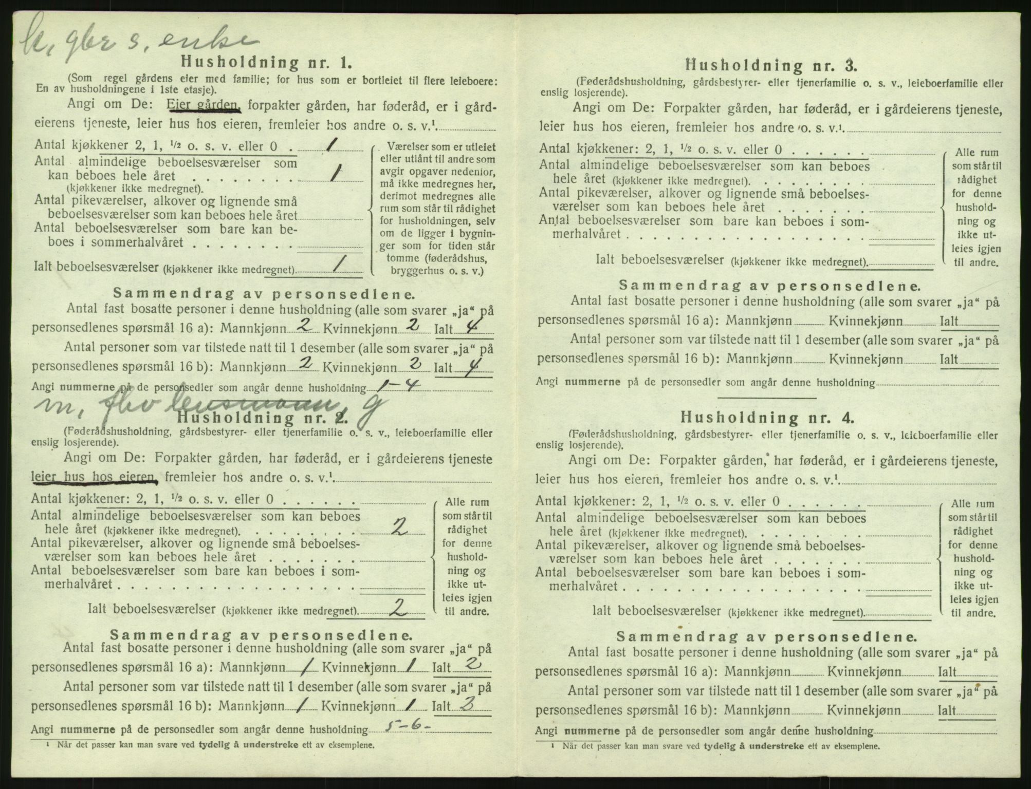 SAH, 1920 census for Øystre Slidre, 1920, p. 46
