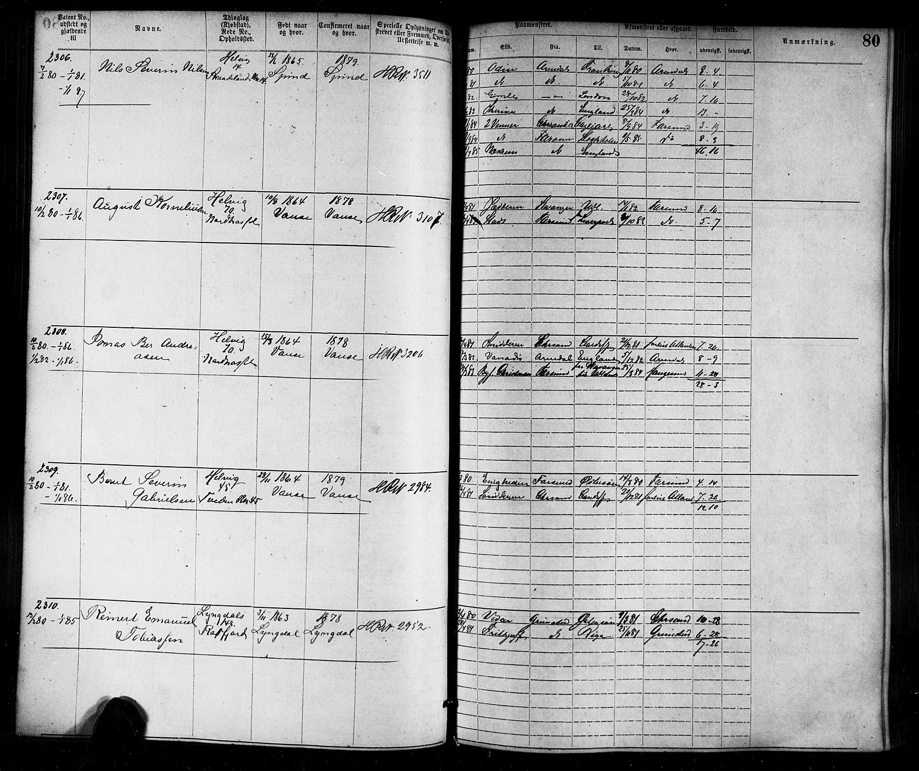 Farsund mønstringskrets, SAK/2031-0017/F/Fa/L0006: Annotasjonsrulle nr 1911-3805 med register, Z-3, 1877-1894, p. 107