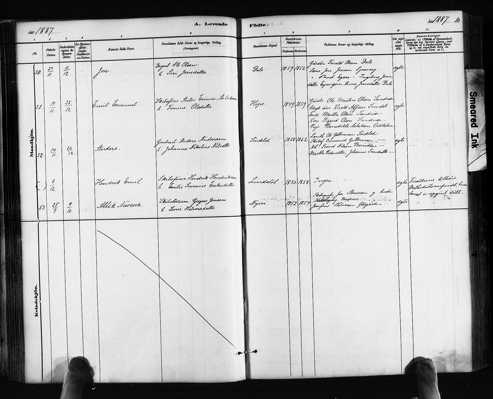 Søndeled sokneprestkontor, AV/SAK-1111-0038/F/Fa/L0004: Parish register (official) no. A 4, 1880-1889, p. 110
