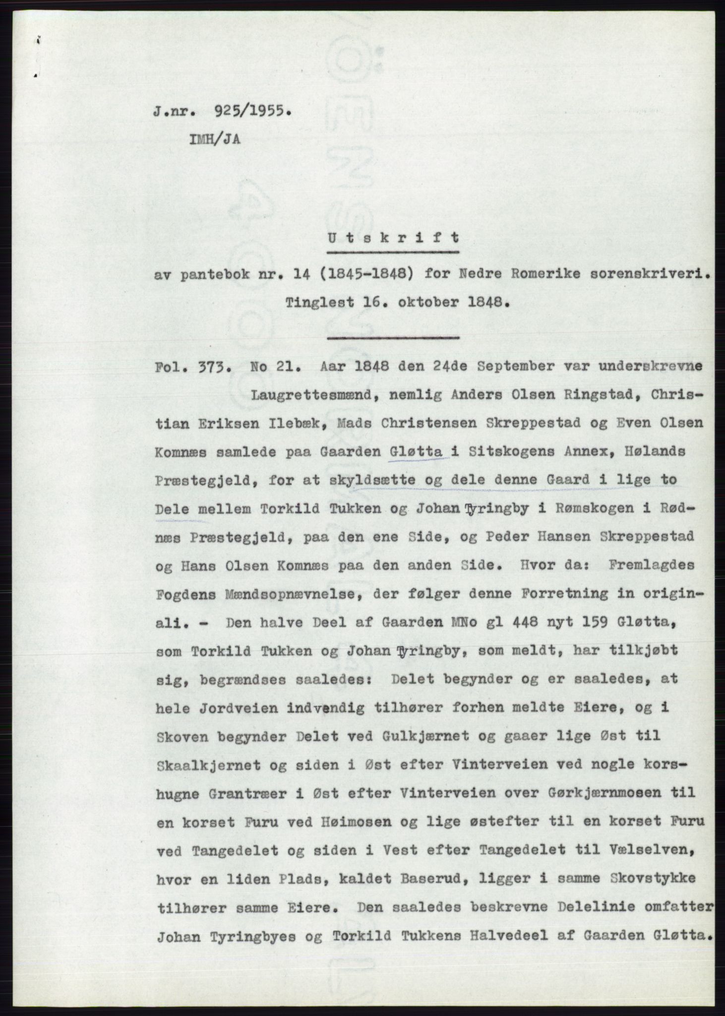 Statsarkivet i Oslo, SAO/A-10621/Z/Zd/L0003: Avskrifter, j.nr 714-1202/1955, 1955, p. 129
