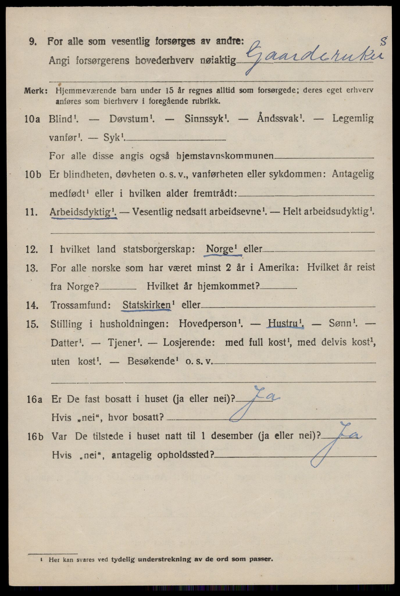 SAST, 1920 census for Strand, 1920, p. 2319