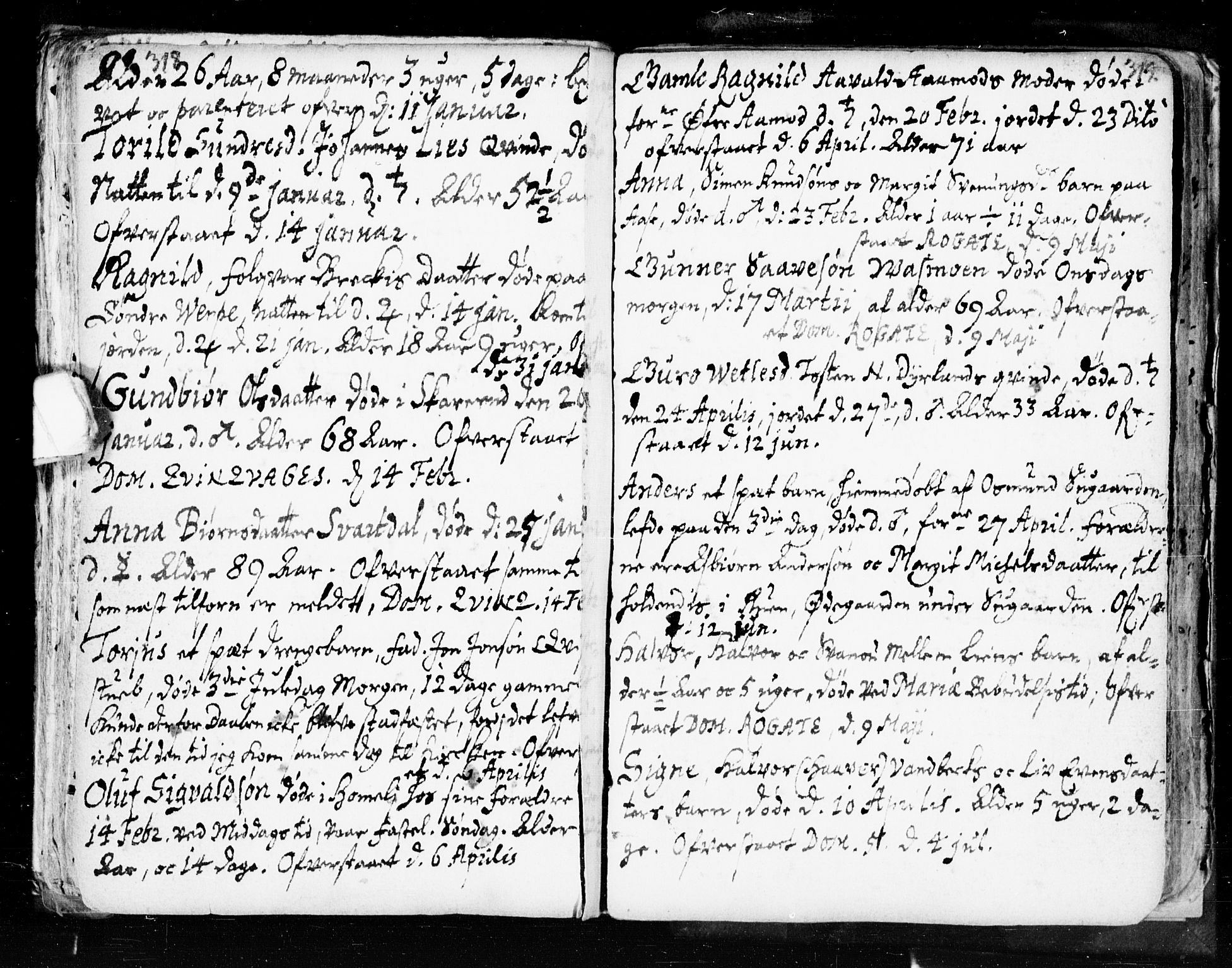 Seljord kirkebøker, SAKO/A-20/F/Fa/L0002: Parish register (official) no. I 2, 1689-1713, p. 318-319