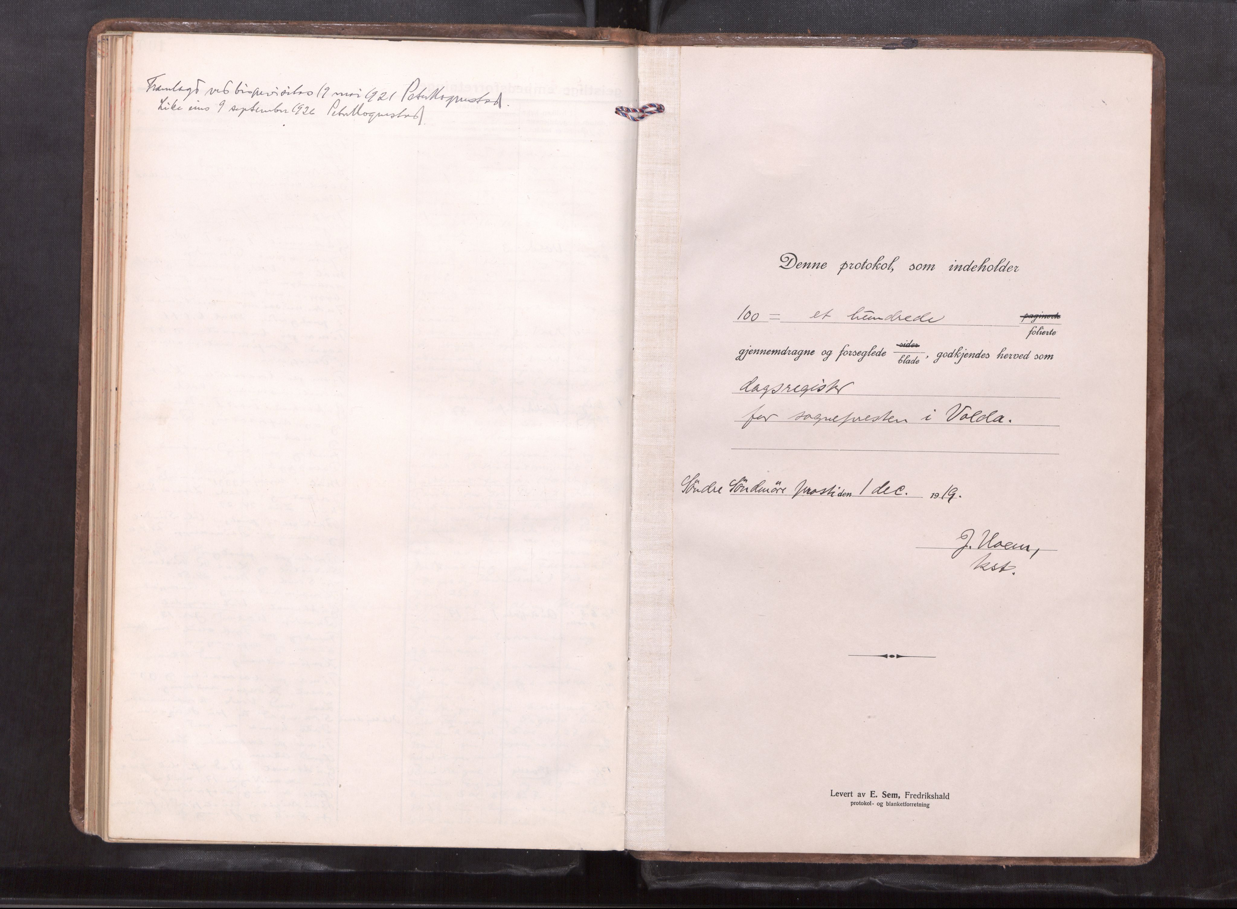 Ministerialprotokoller, klokkerbøker og fødselsregistre - Møre og Romsdal, SAT/A-1454/511/L0147: Diary records no. 511---, 1920-1929