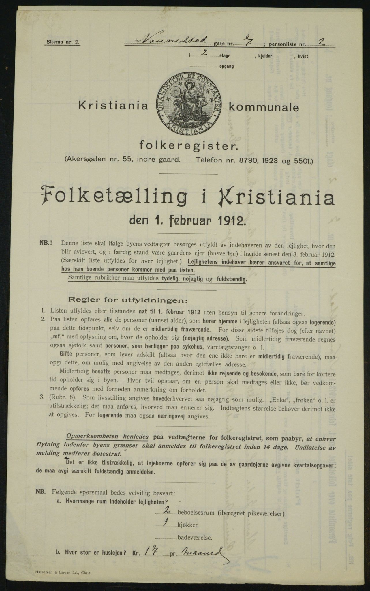 OBA, Municipal Census 1912 for Kristiania, 1912, p. 69712