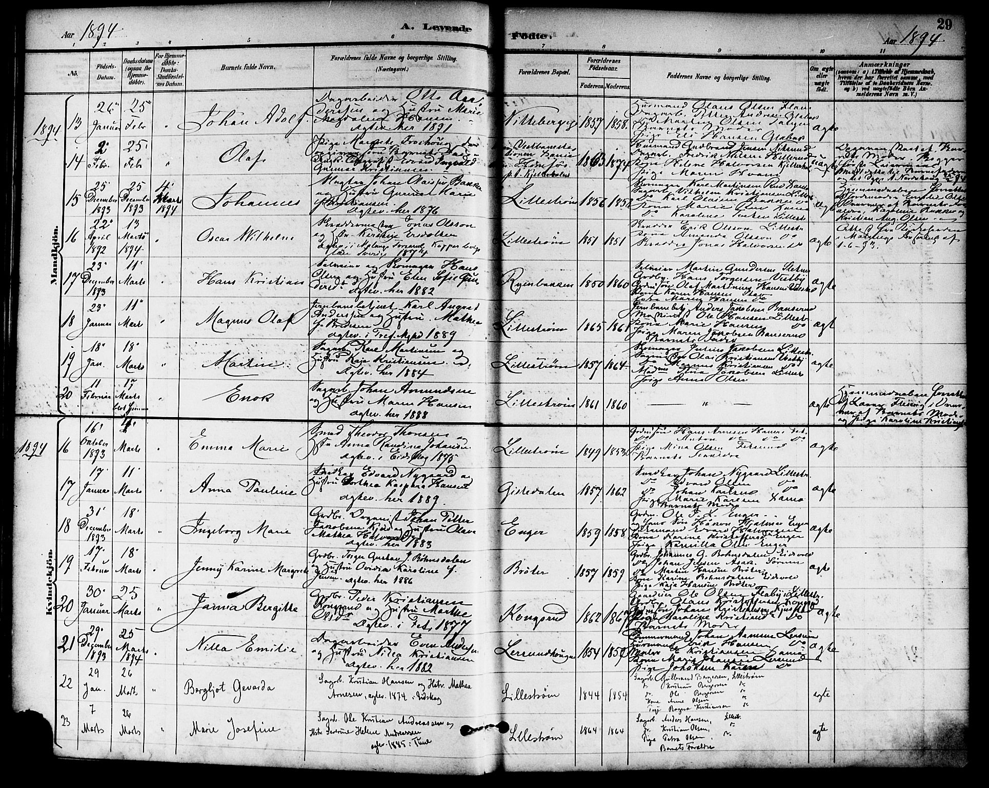 Skedsmo prestekontor Kirkebøker, SAO/A-10033a/F/Fa/L0014: Parish register (official) no. I 14, 1892-1901, p. 29