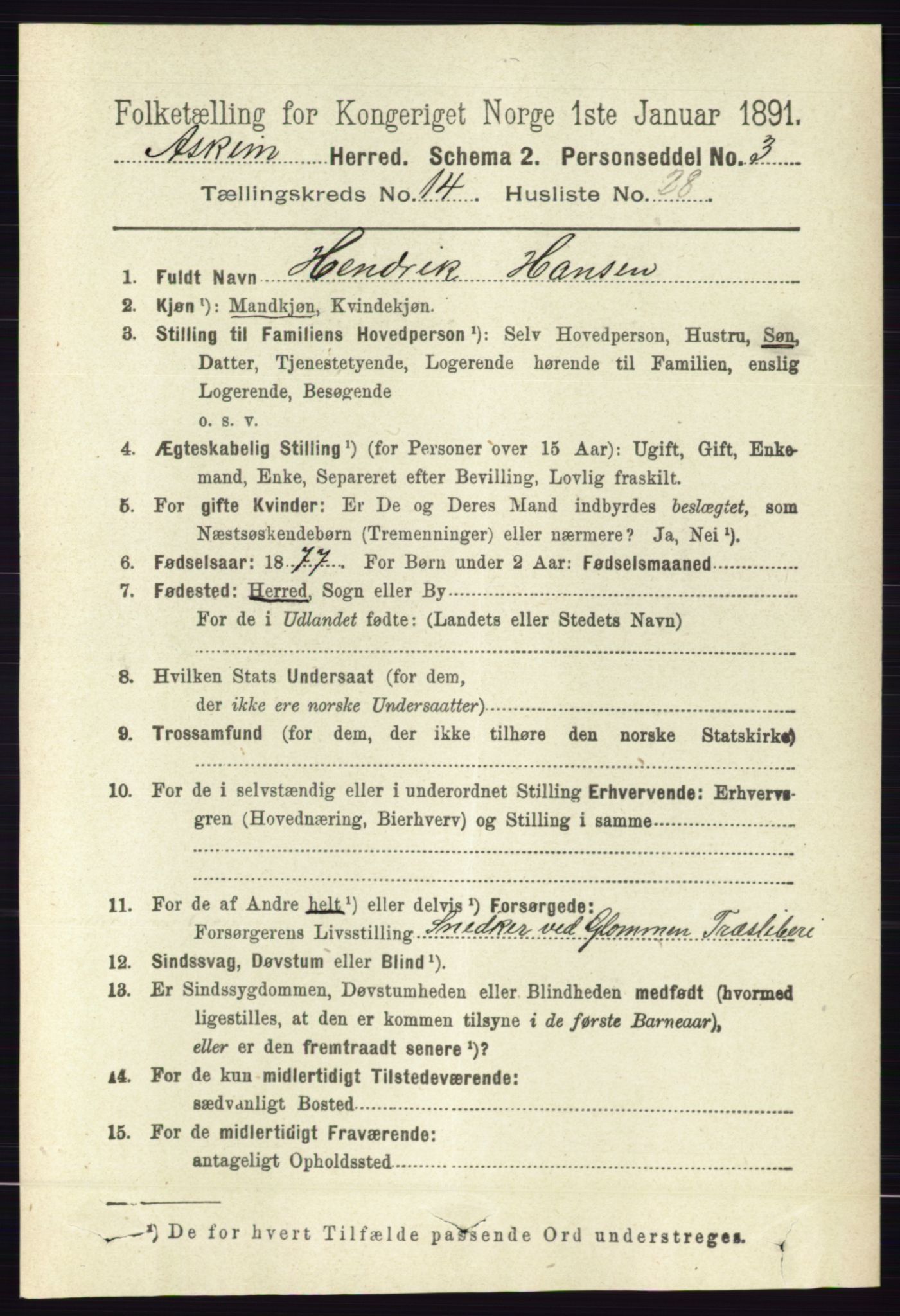 RA, 1891 census for 0124 Askim, 1891, p. 2414