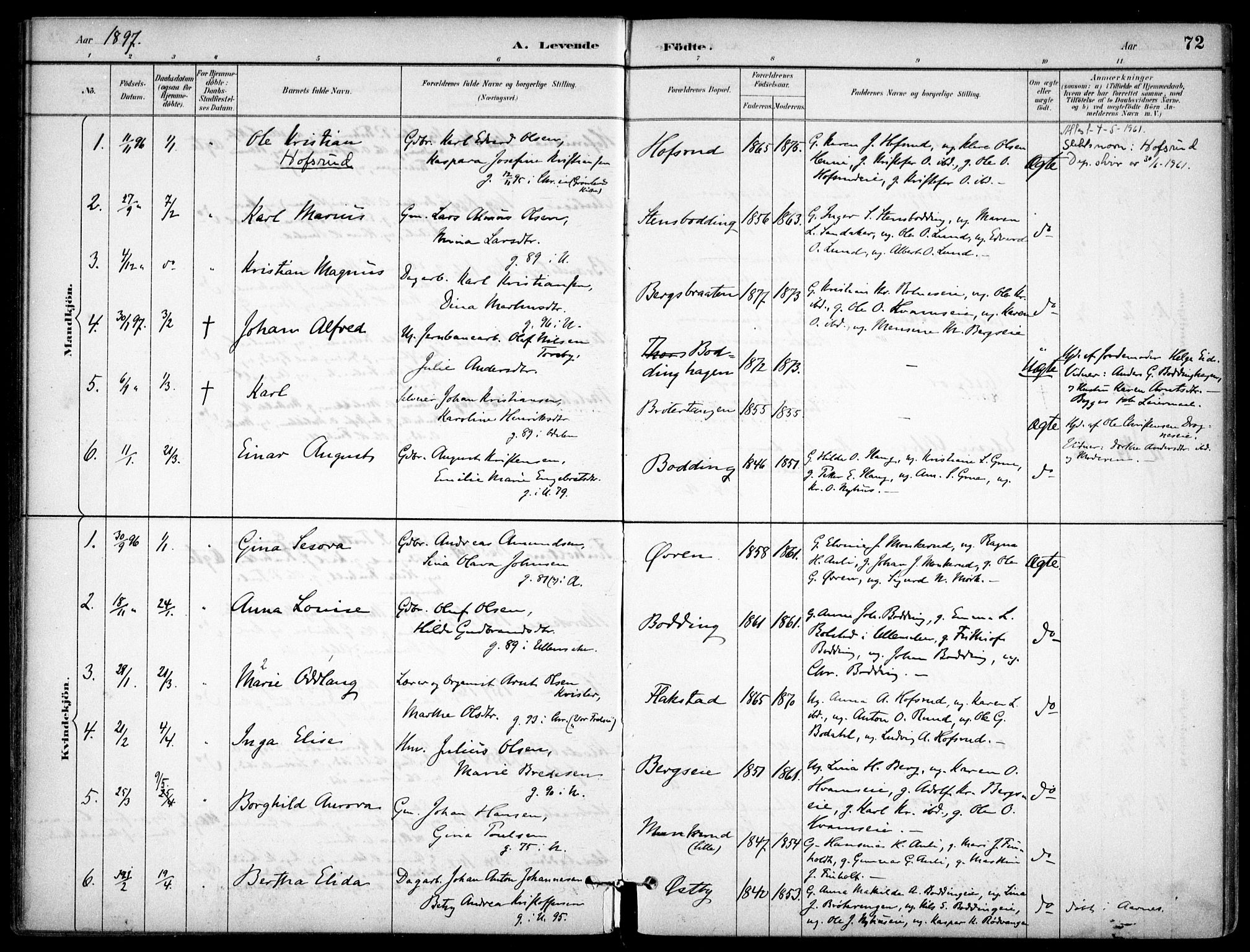 Nes prestekontor Kirkebøker, SAO/A-10410/F/Fc/L0002: Parish register (official) no. IIi 2, 1882-1916, p. 72