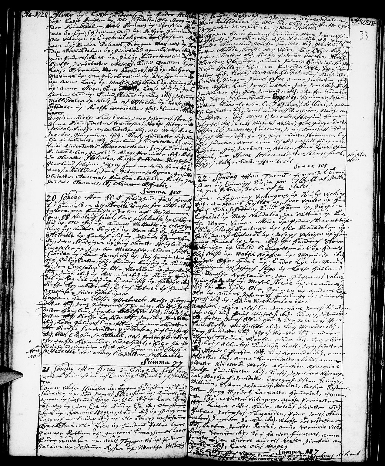 Gulen sokneprestembete, AV/SAB-A-80201/H/Haa/Haaa/L0001: Parish register (official) no. A 1, 1680-1735, p. 33