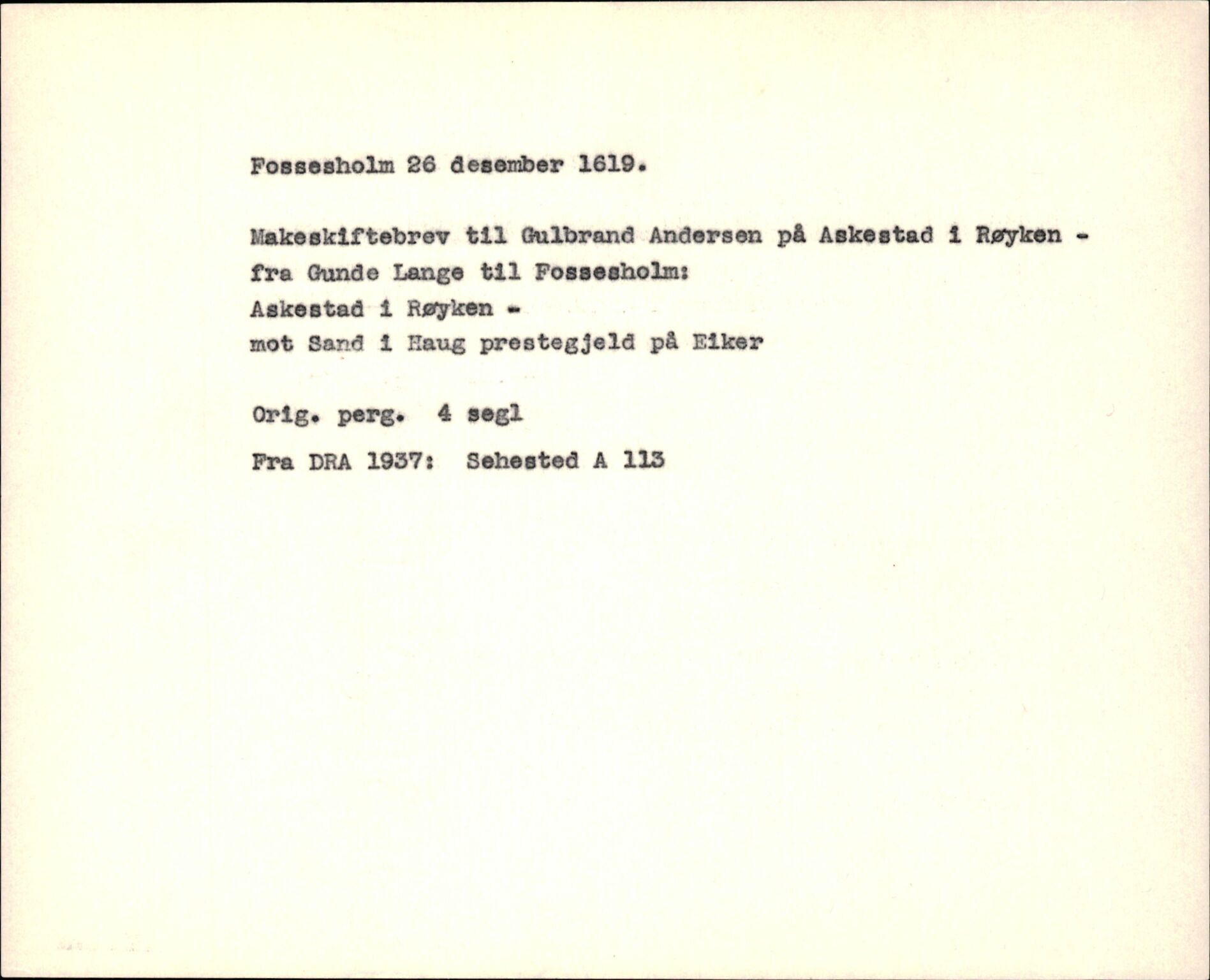 Riksarkivets diplomsamling, AV/RA-EA-5965/F35/F35f/L0001: Regestsedler: Diplomer fra DRA 1937 og 1996, p. 453