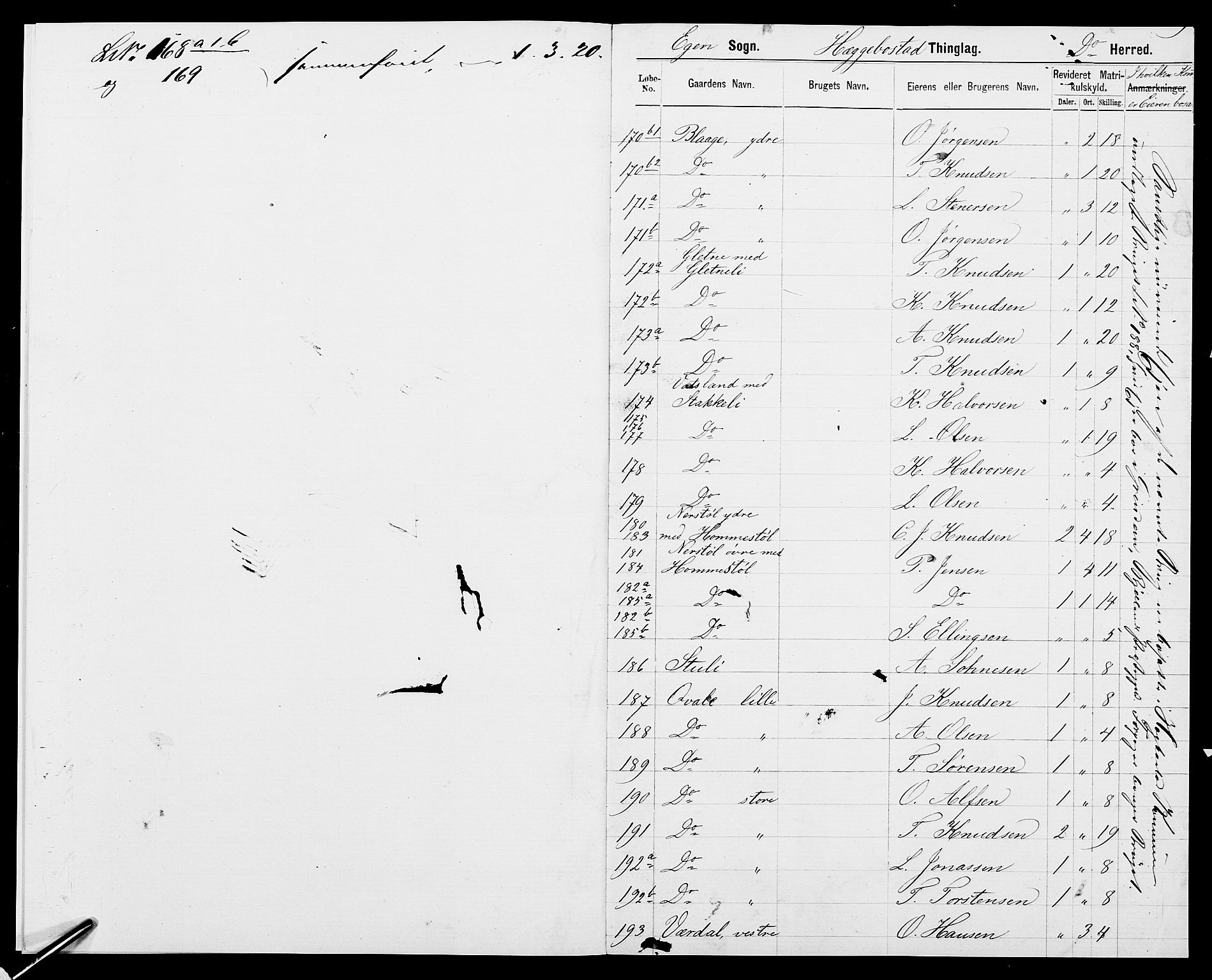 SAK, 1875 census for 1034P Hægebostad, 1875, p. 14