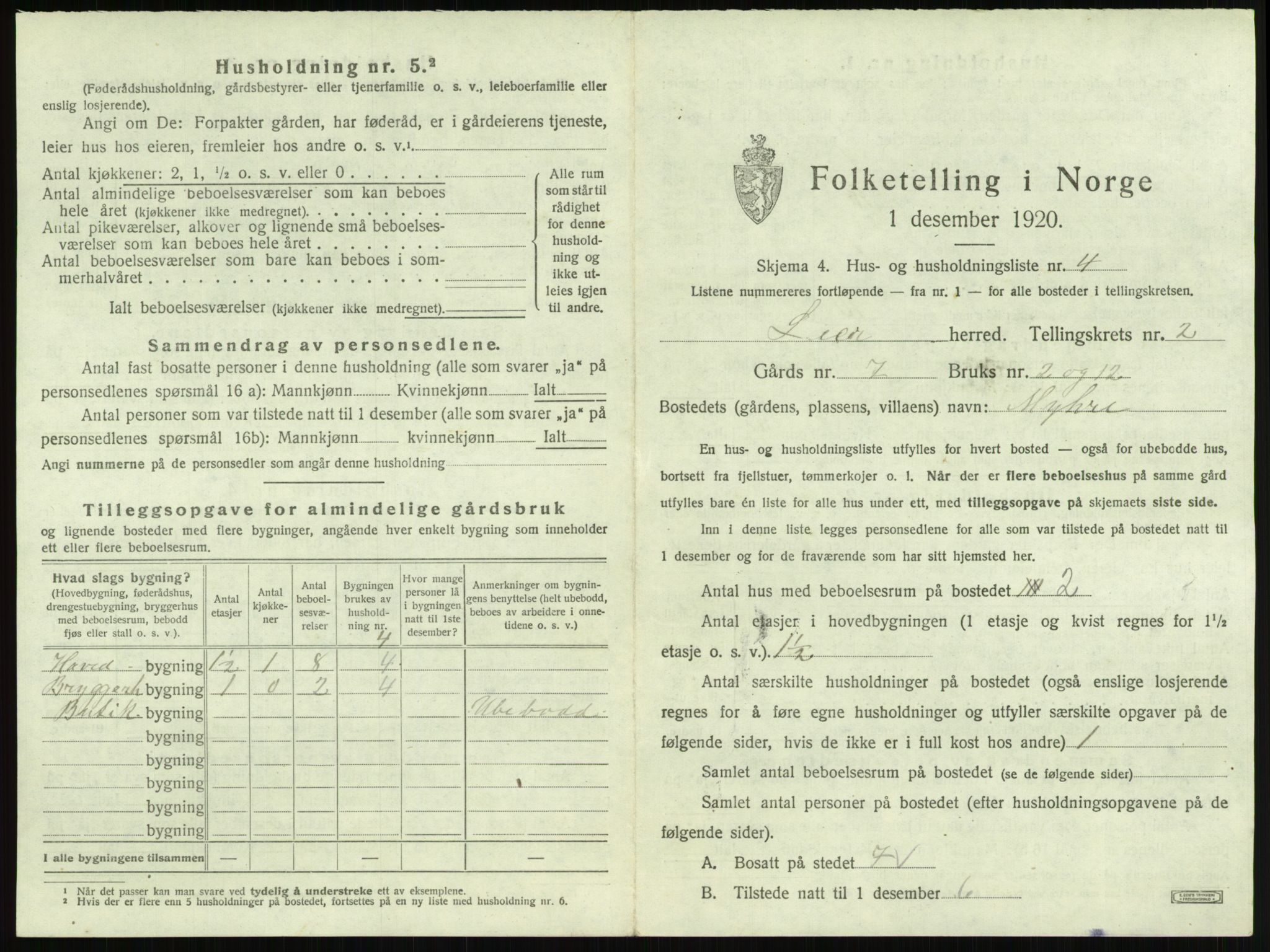 SAKO, 1920 census for Lier, 1920, p. 218