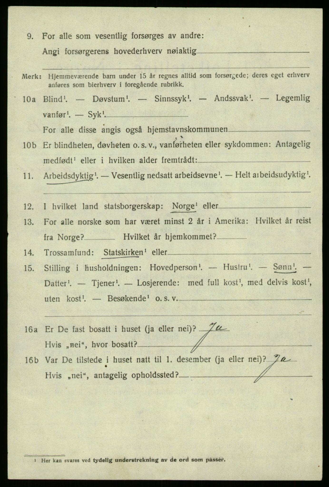 SAB, 1920 census for Manger, 1920, p. 8257