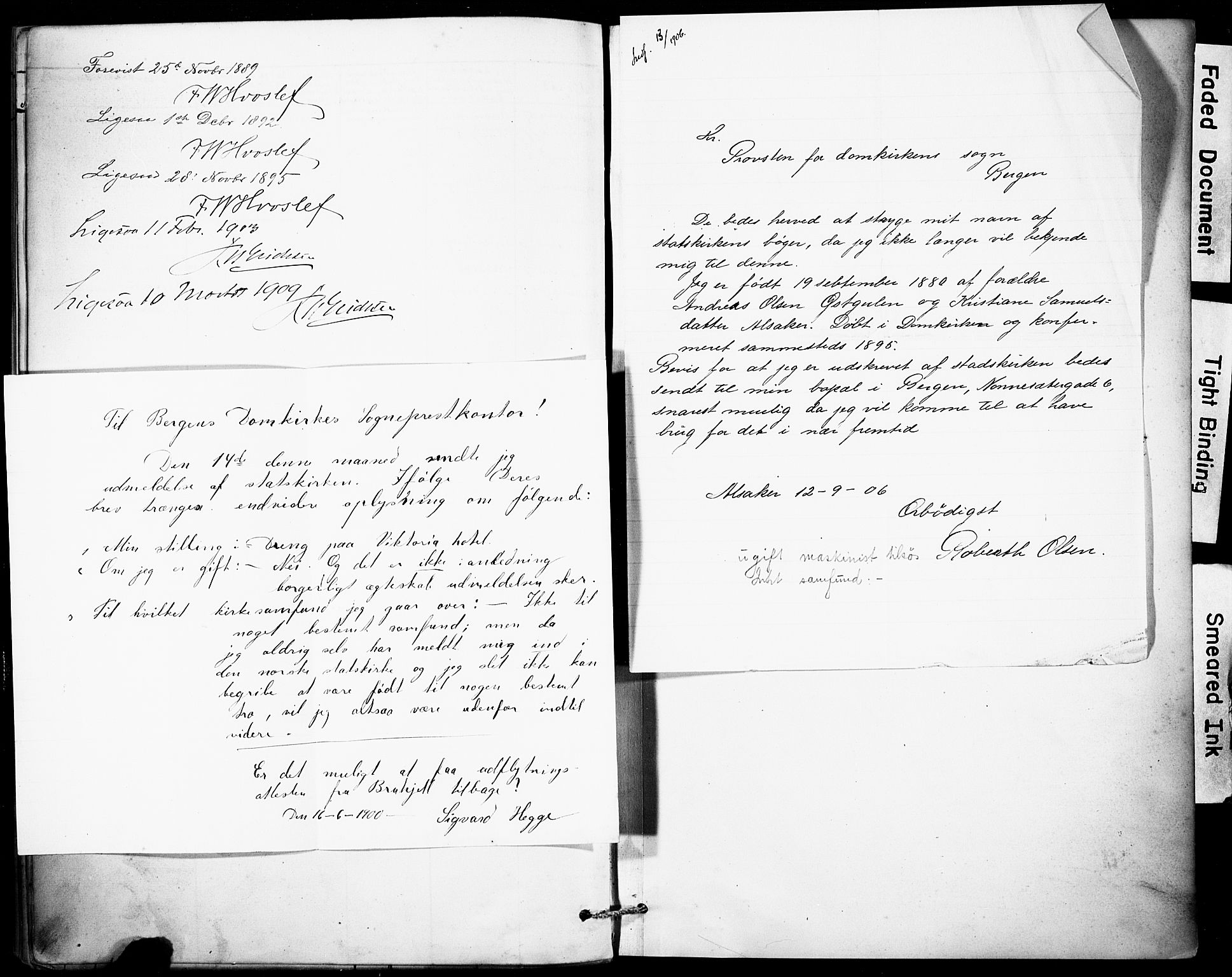 Domkirken sokneprestembete, SAB/A-74801/H/Haa: Parish register (official) no. I 1, 1887-1908