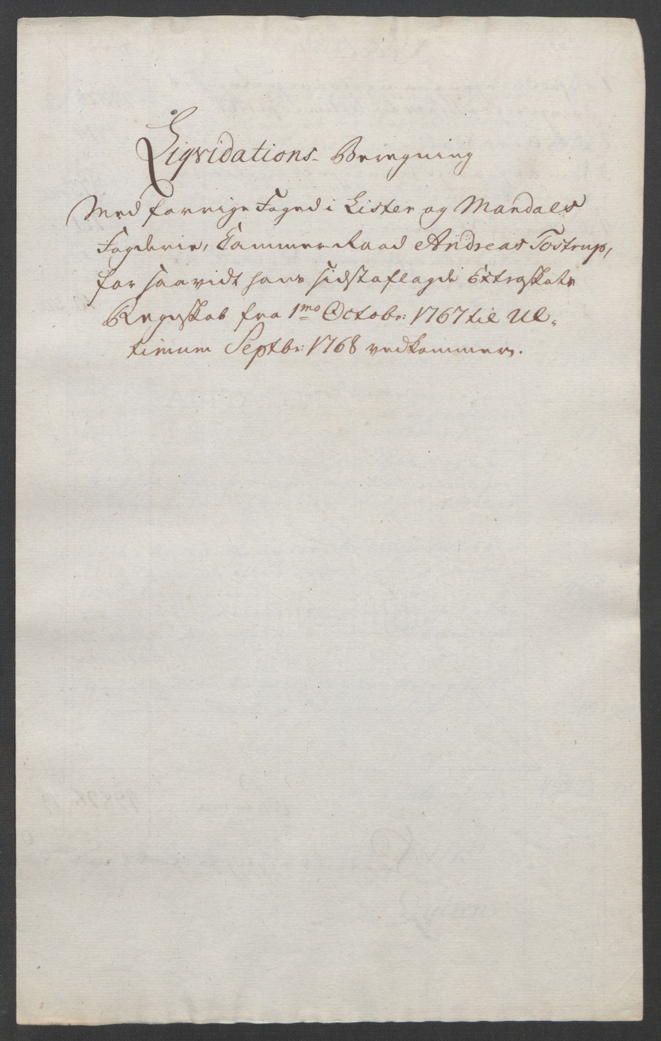 Rentekammeret inntil 1814, Reviderte regnskaper, Fogderegnskap, AV/RA-EA-4092/R45/L2704: Ekstraskatten Lista og Mandal, 1762-1768, p. 456