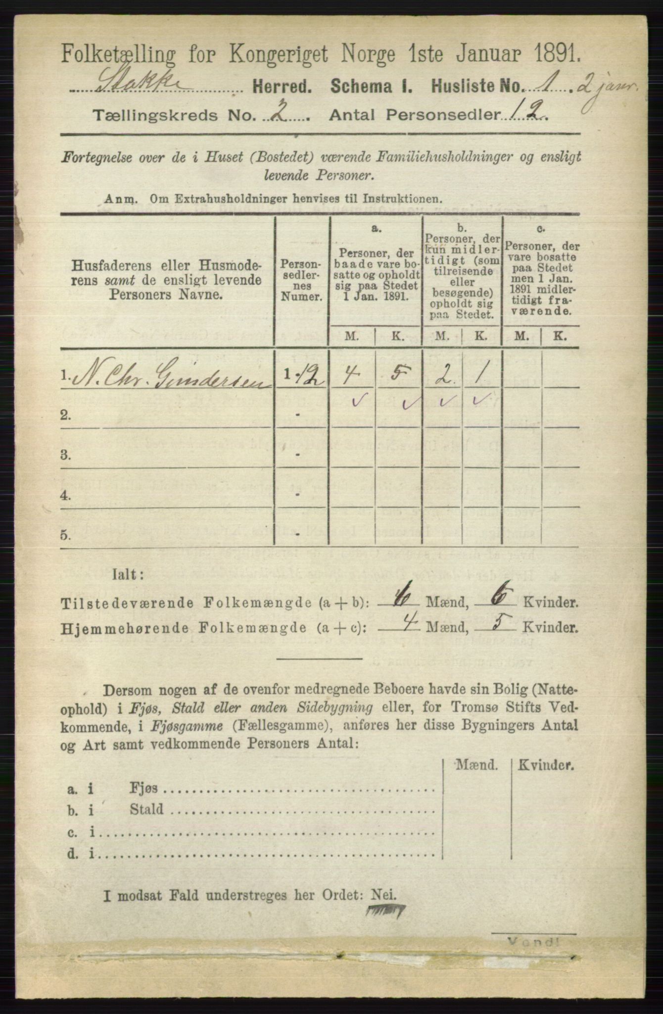 RA, 1891 census for 0720 Stokke, 1891, p. 863