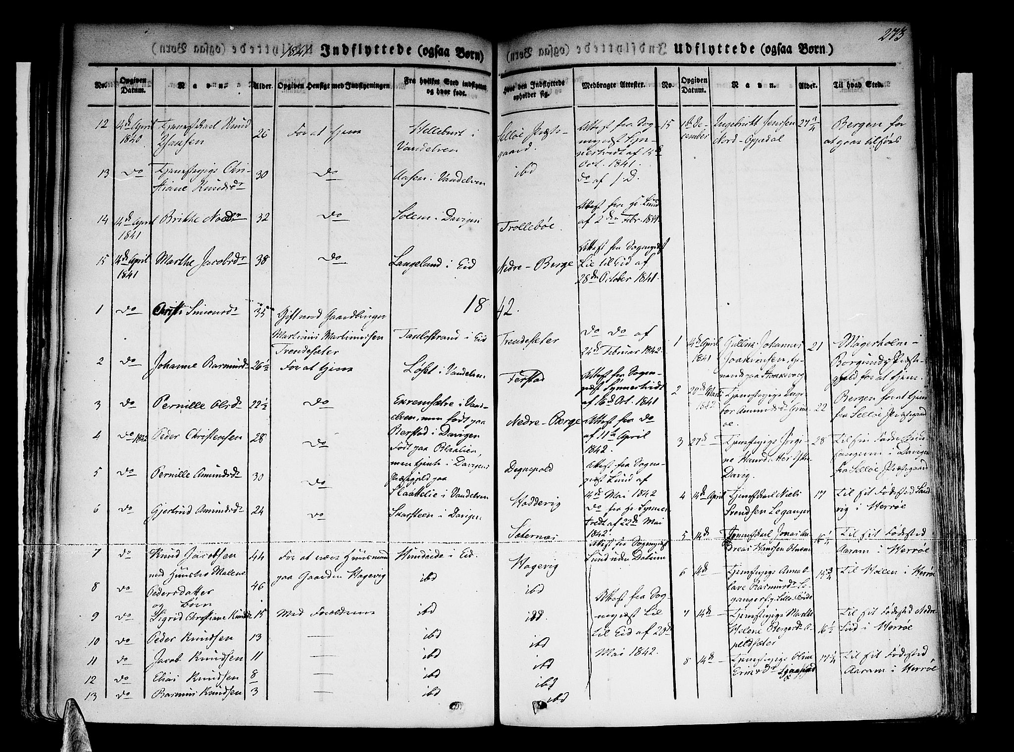 Selje sokneprestembete, AV/SAB-A-99938/H/Ha/Haa/Haaa: Parish register (official) no. A 9, 1829-1844, p. 273