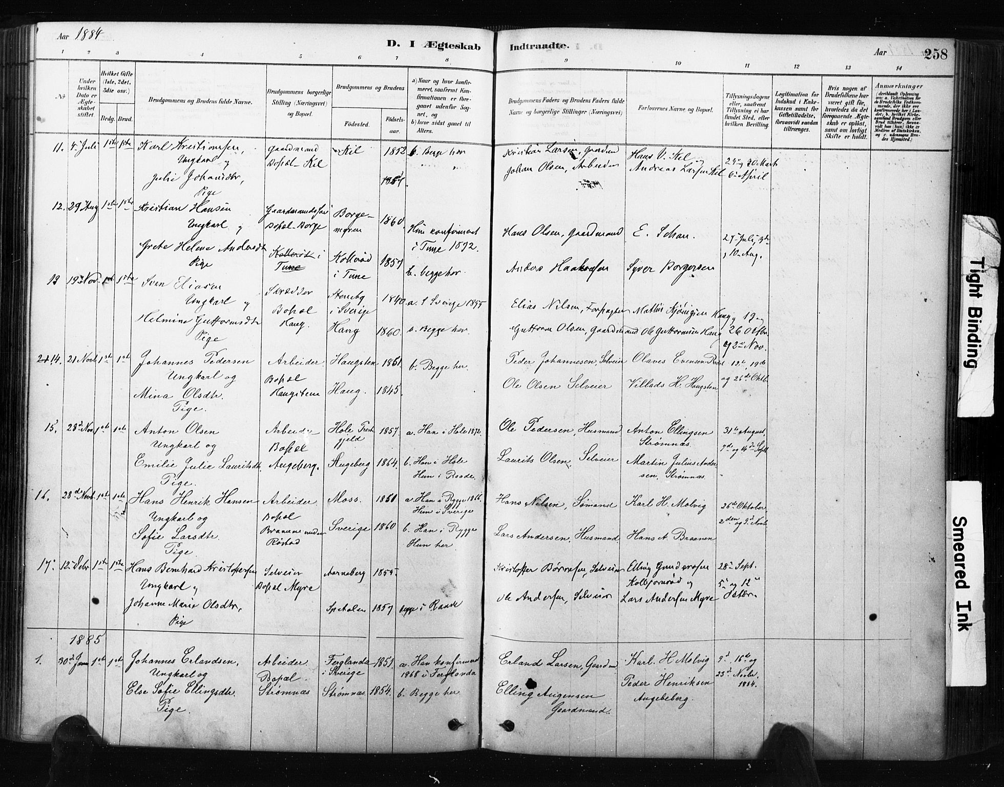 Råde prestekontor kirkebøker, SAO/A-2009/F/Fa/L0007: Parish register (official) no. 7, 1878-1902, p. 258