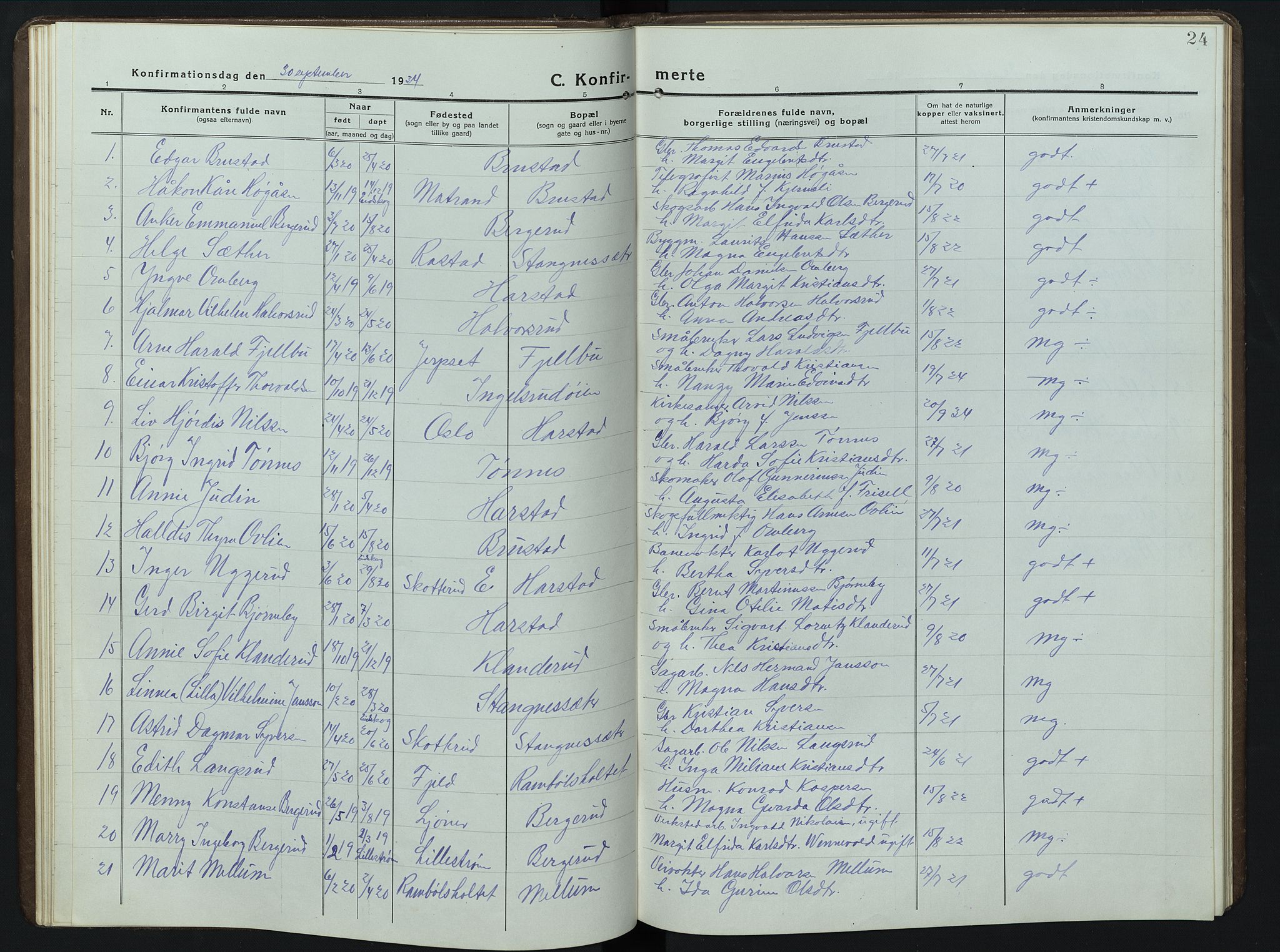 Eidskog prestekontor, SAH/PREST-026/H/Ha/Hab/L0006: Parish register (copy) no. 6, 1917-1952, p. 24