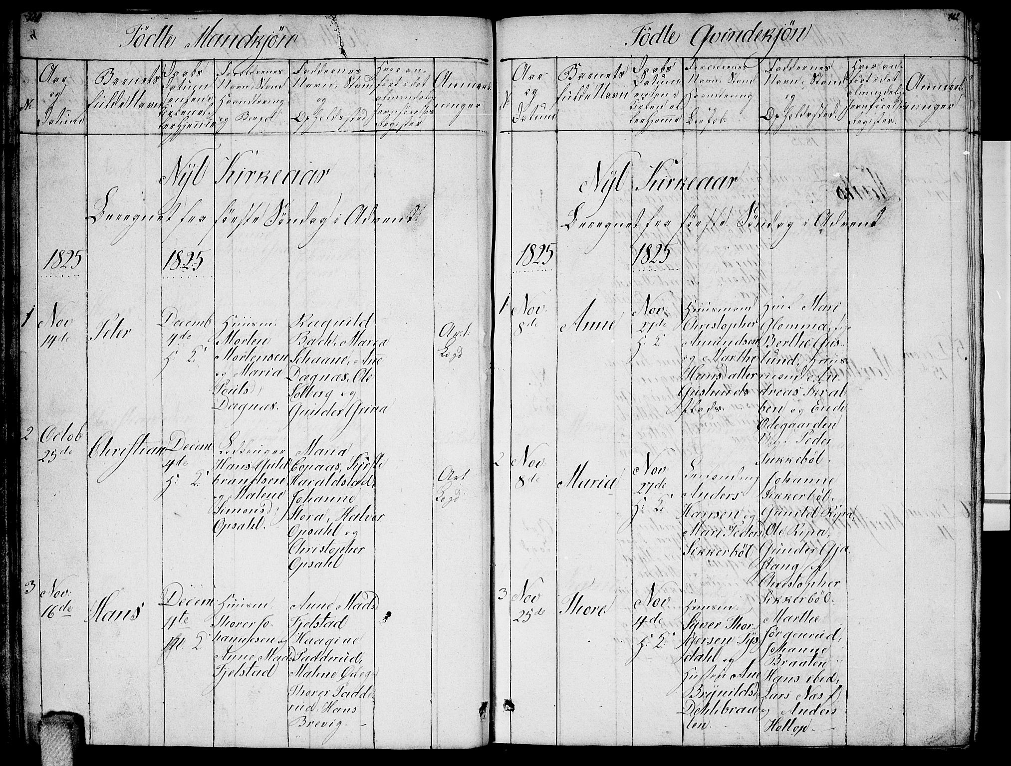 Enebakk prestekontor Kirkebøker, AV/SAO-A-10171c/G/Ga/L0002: Parish register (copy) no. I 2, 1822-1833, p. 111-112