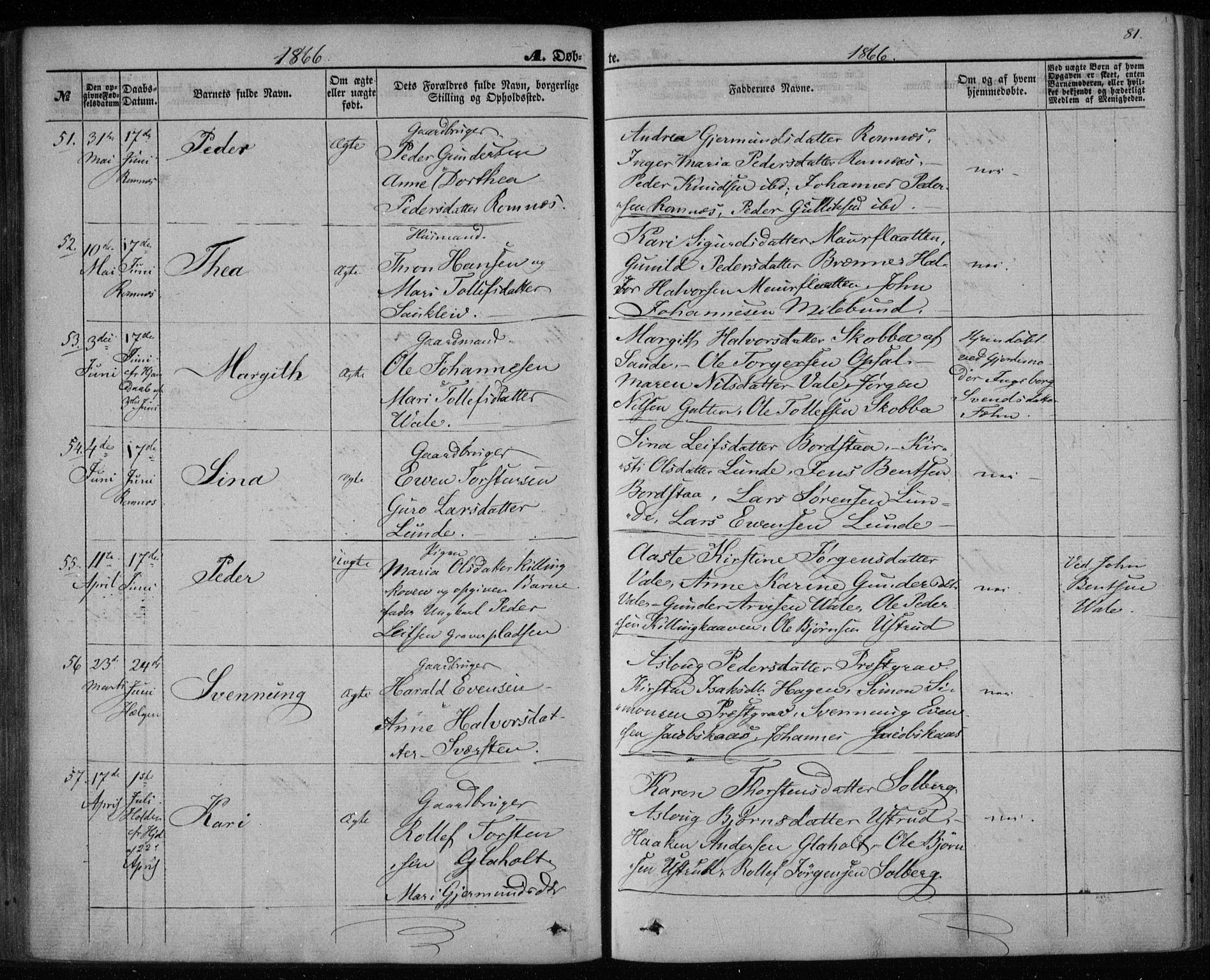 Holla kirkebøker, SAKO/A-272/F/Fa/L0006: Parish register (official) no. 6, 1861-1869, p. 81