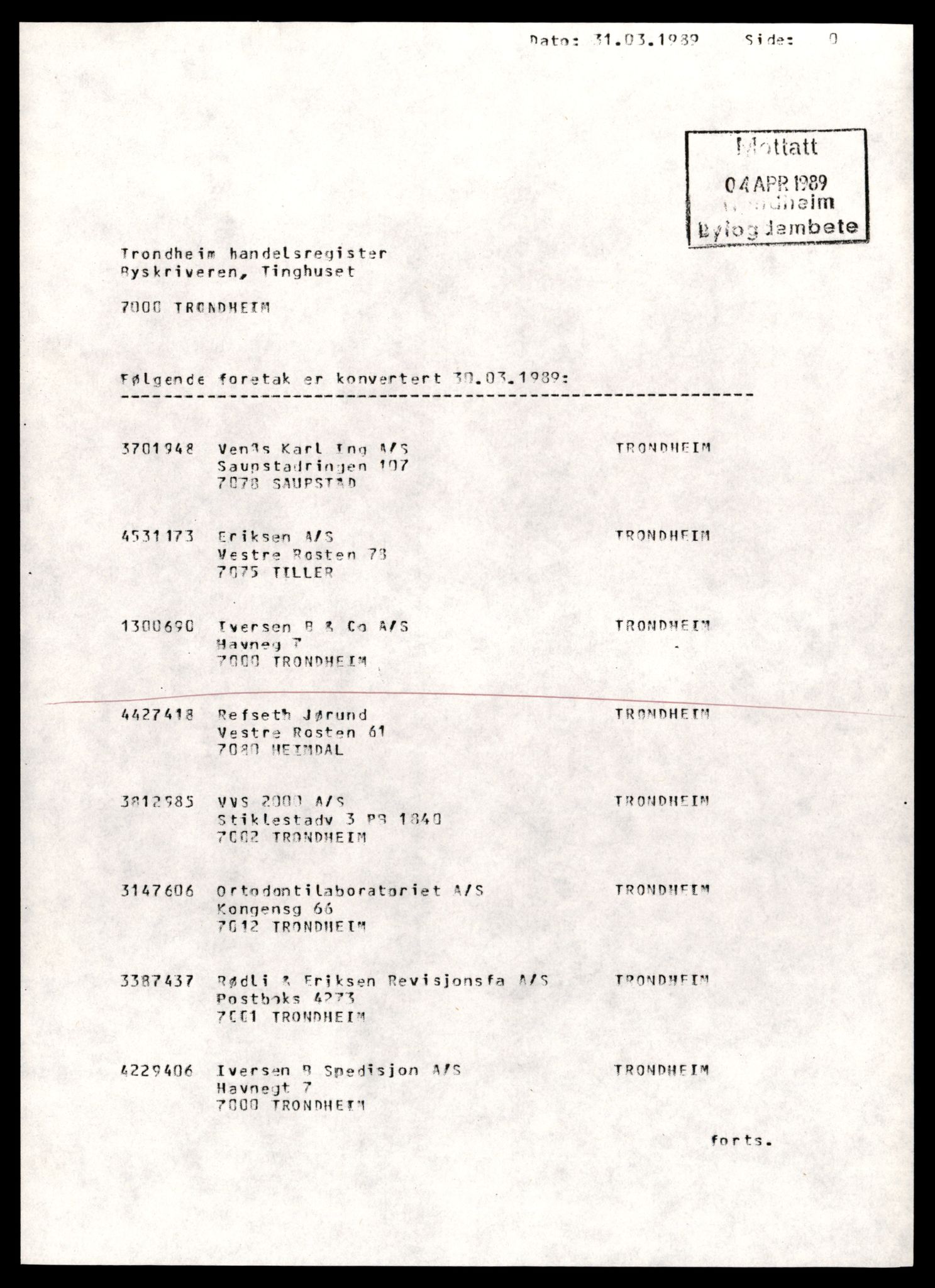 Trondheim byfogd, AV/SAT-A-0003/2/J/Jd/Jdd/L0026: Aksjeselskap, Iv-Jø, 1944-1990, p. 3