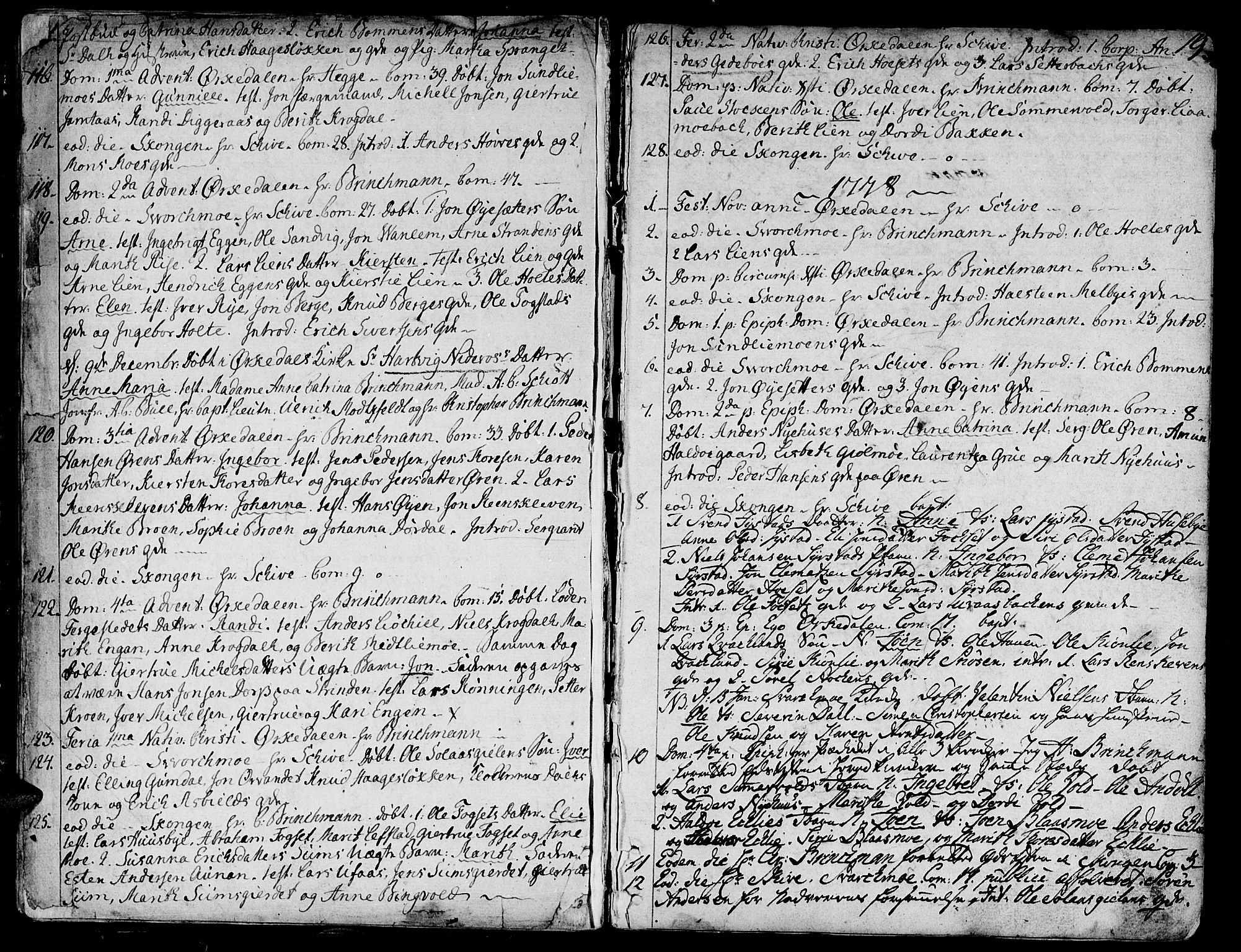 Ministerialprotokoller, klokkerbøker og fødselsregistre - Sør-Trøndelag, SAT/A-1456/668/L0802: Parish register (official) no. 668A02, 1776-1799, p. 18-19