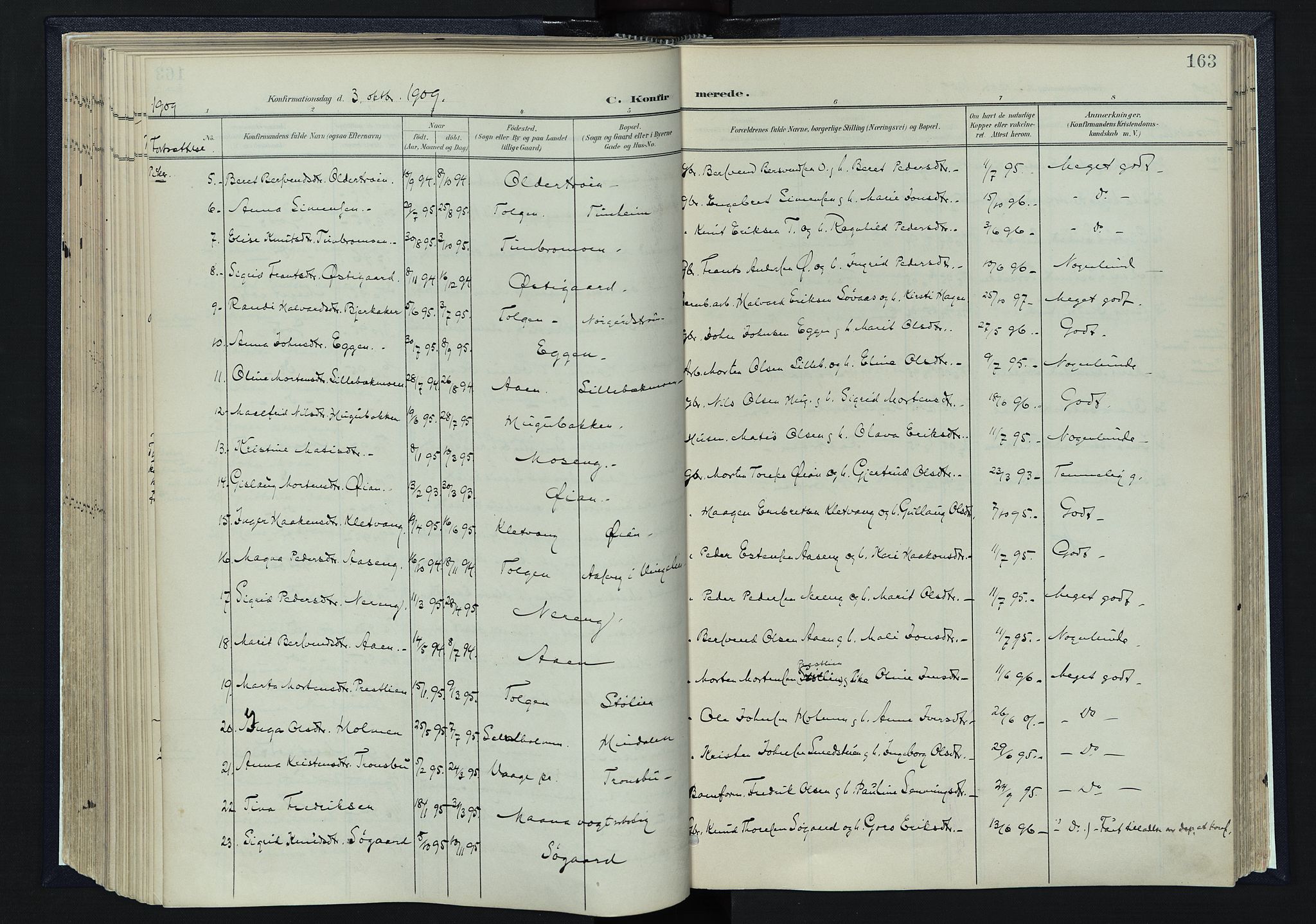 Tynset prestekontor, AV/SAH-PREST-058/H/Ha/Haa/L0025: Parish register (official) no. 25, 1900-1914, p. 163