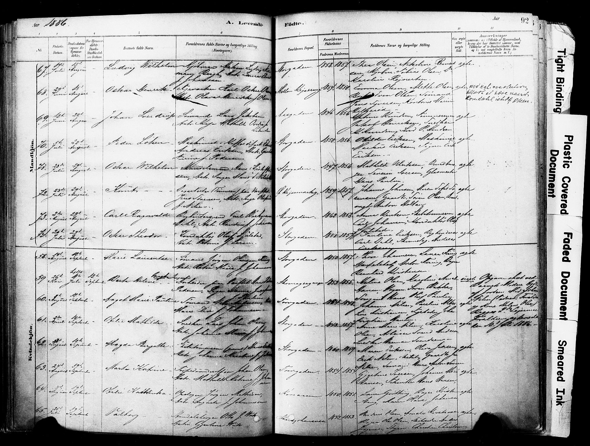 Horten kirkebøker, AV/SAKO-A-348/F/Fa/L0003: Parish register (official) no. 3, 1878-1887, p. 92