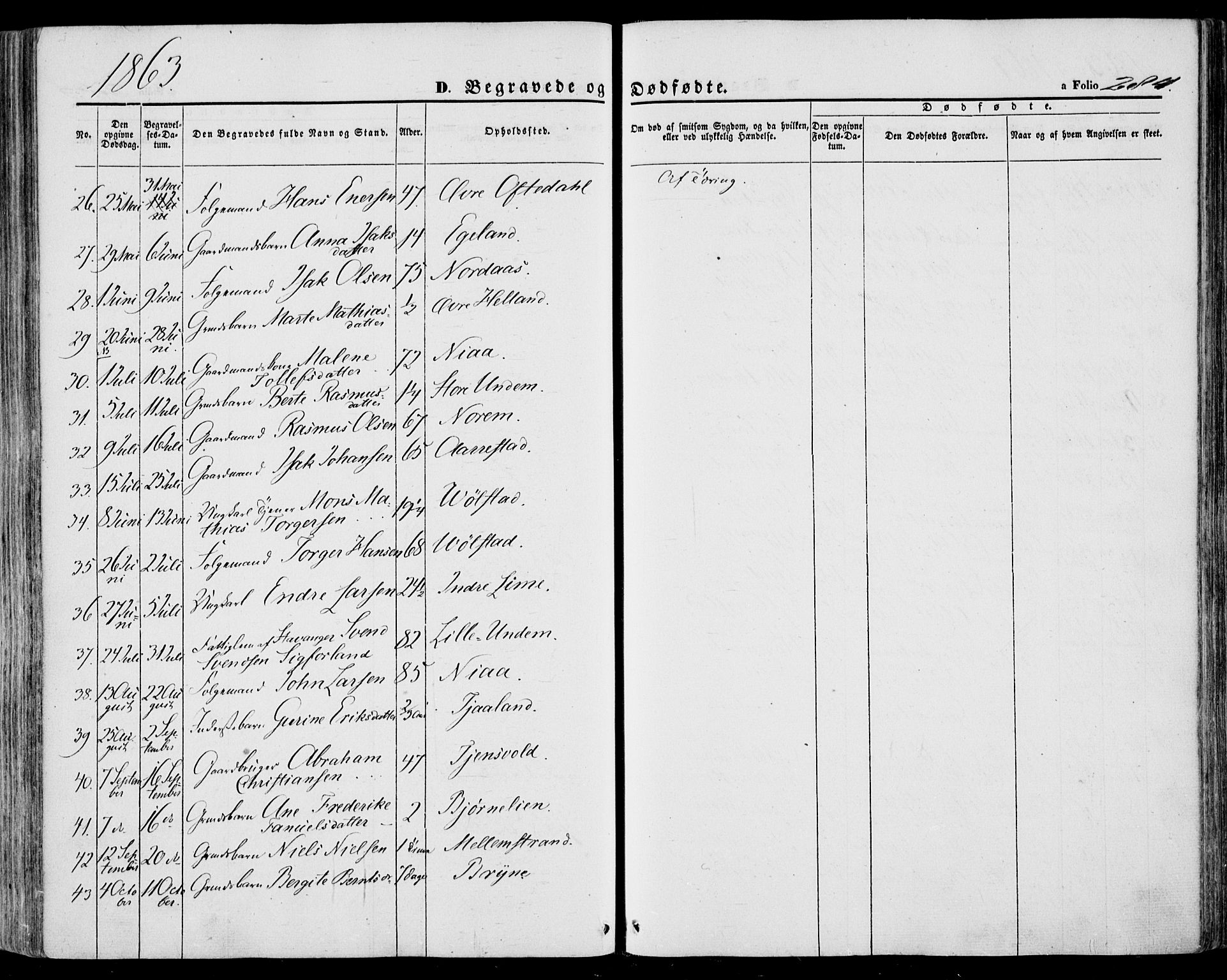 Lye sokneprestkontor, SAST/A-101794/001/30BA/L0007: Parish register (official) no. A 6, 1856-1871, p. 284