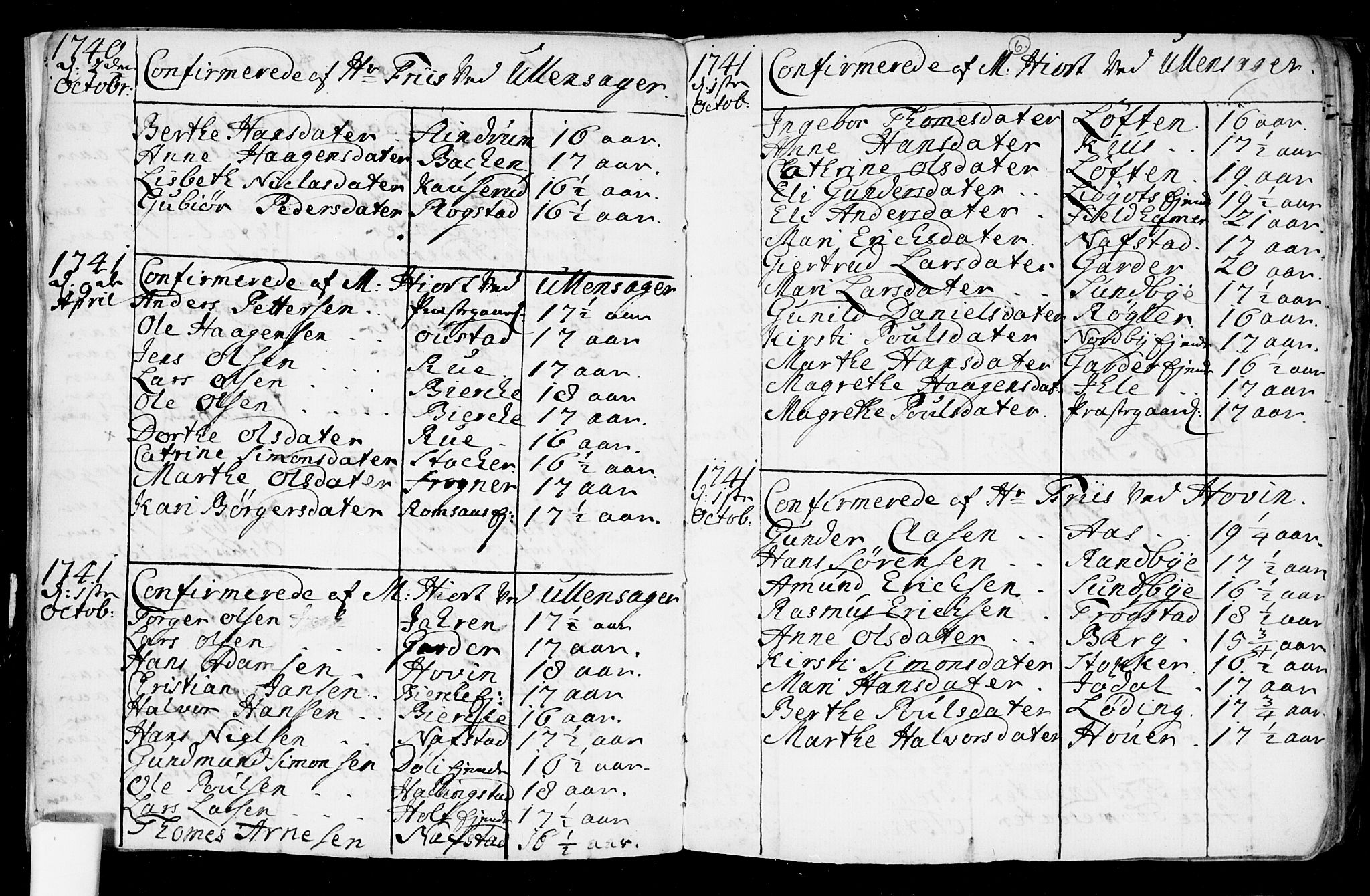Ullensaker prestekontor Kirkebøker, SAO/A-10236a/F/Fa/L0008: Parish register (official) no. I 8, 1738-1810, p. 6