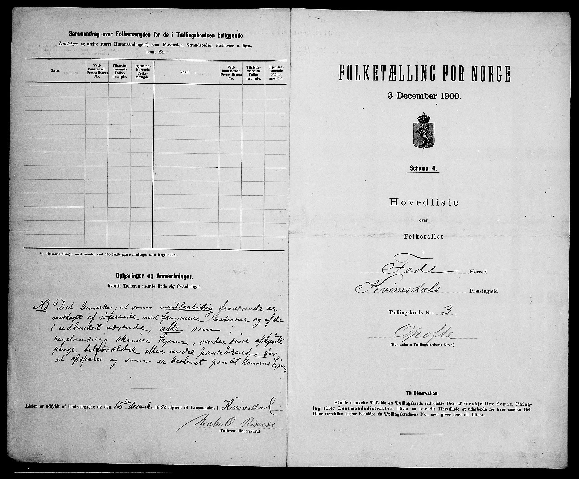 SAK, 1900 census for Feda, 1900, p. 15