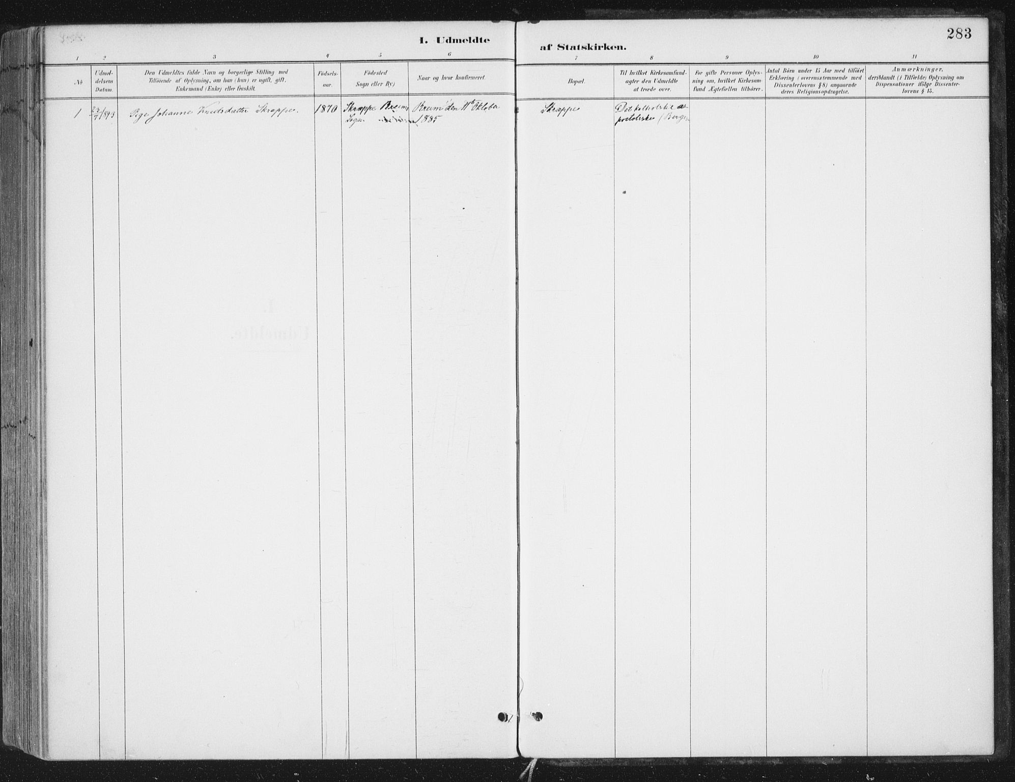 Gloppen sokneprestembete, SAB/A-80101/H/Haa/Haac/L0002: Parish register (official) no. C  2, 1887-1904, p. 283