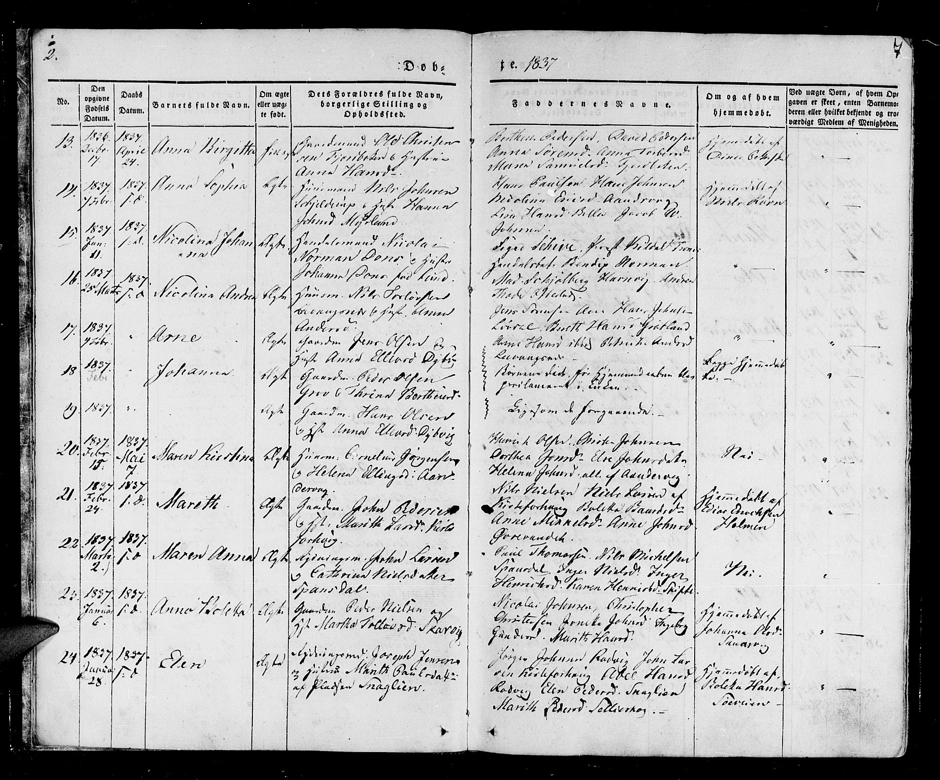 Ibestad sokneprestembete, SATØ/S-0077/H/Ha/Haa/L0006kirke: Parish register (official) no. 6, 1837-1850, p. 7