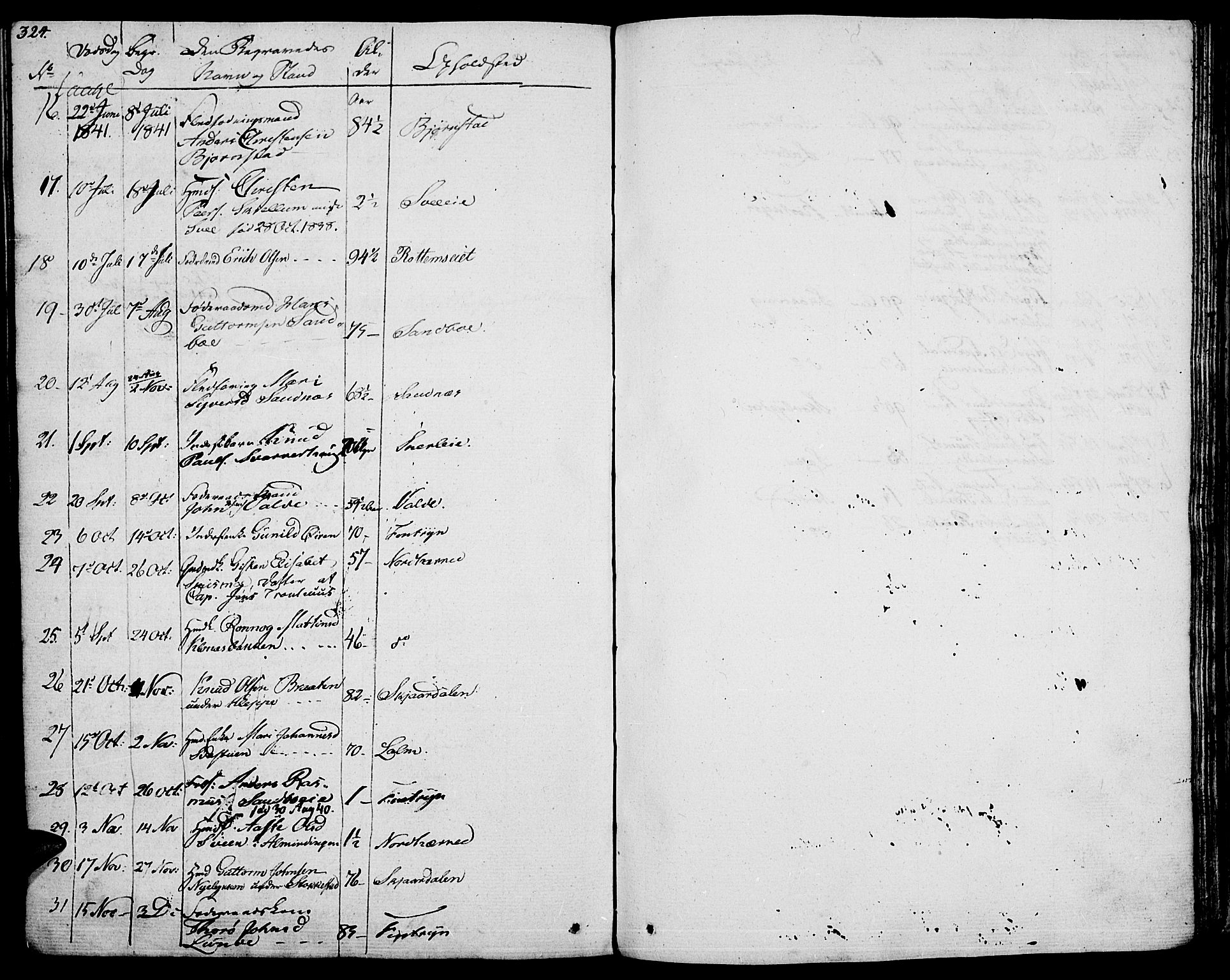 Vågå prestekontor, SAH/PREST-076/H/Ha/Haa/L0004: Parish register (official) no. 4 /1, 1827-1842, p. 324