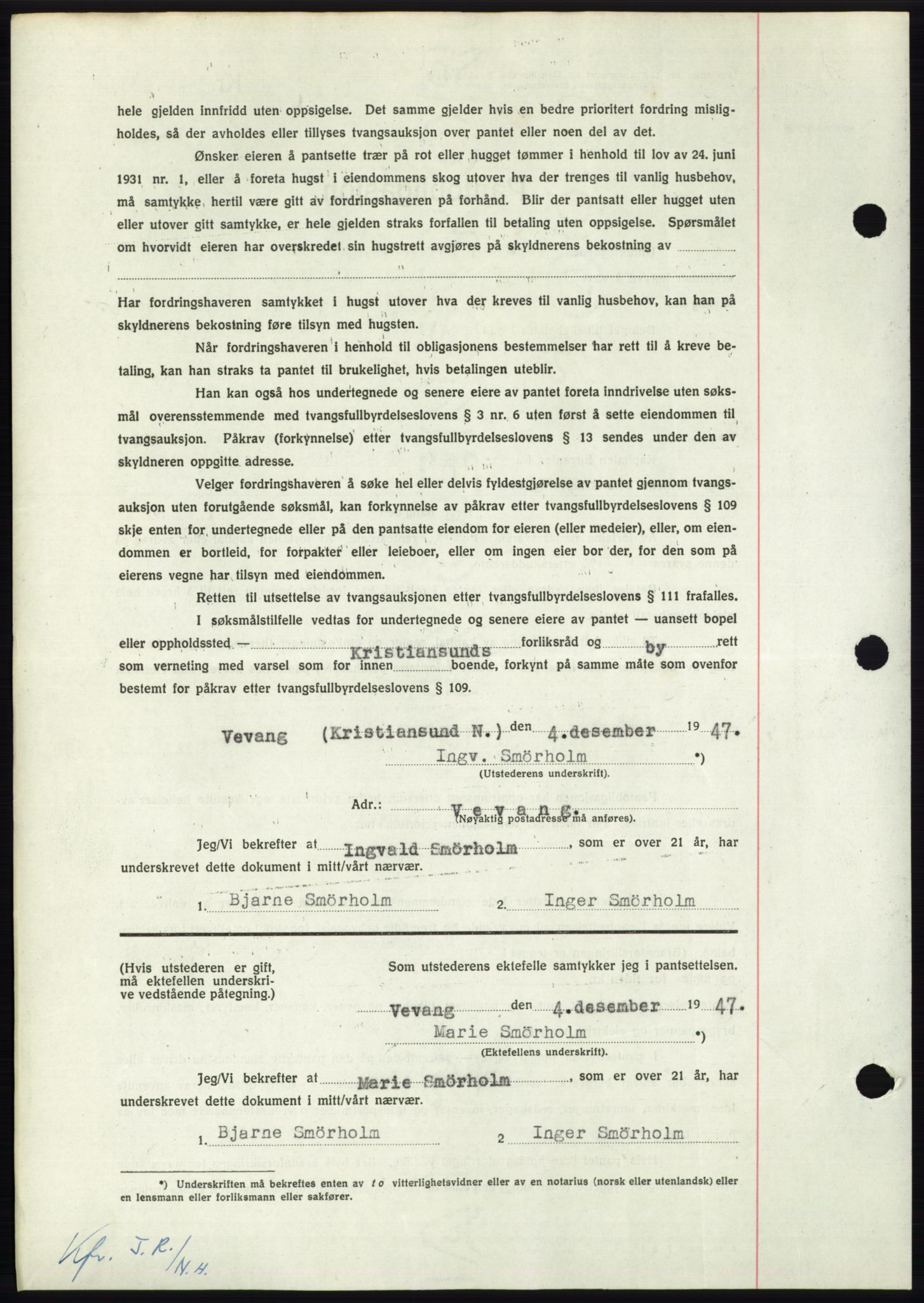 Nordmøre sorenskriveri, AV/SAT-A-4132/1/2/2Ca: Mortgage book no. B97, 1947-1948, Diary no: : 11/1948