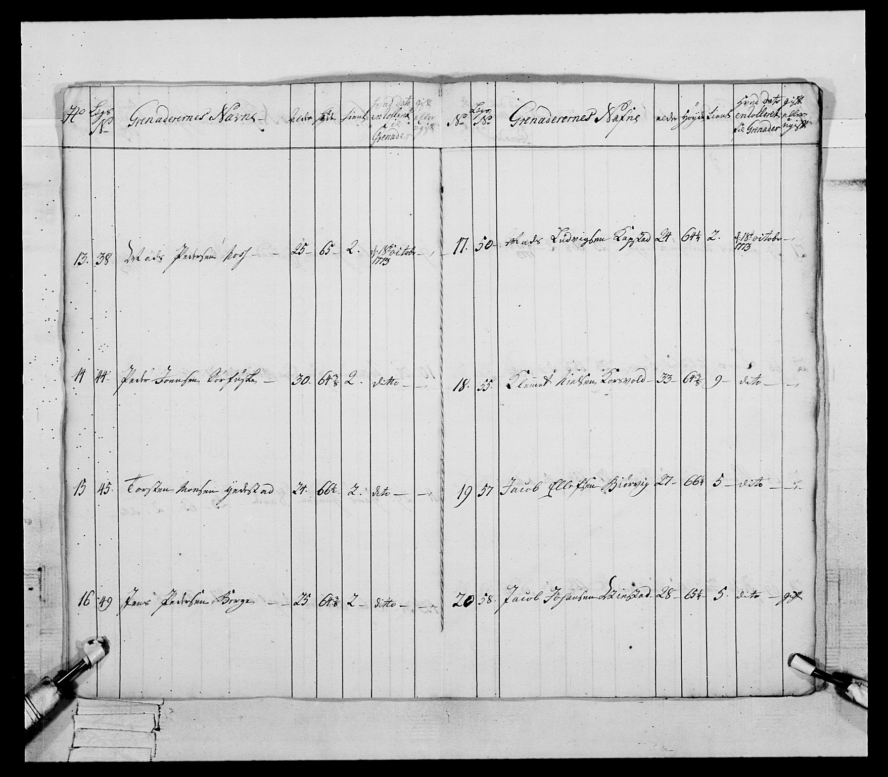 Generalitets- og kommissariatskollegiet, Det kongelige norske kommissariatskollegium, AV/RA-EA-5420/E/Eh/L0090: 1. Bergenhusiske nasjonale infanteriregiment, 1774-1780, p. 14