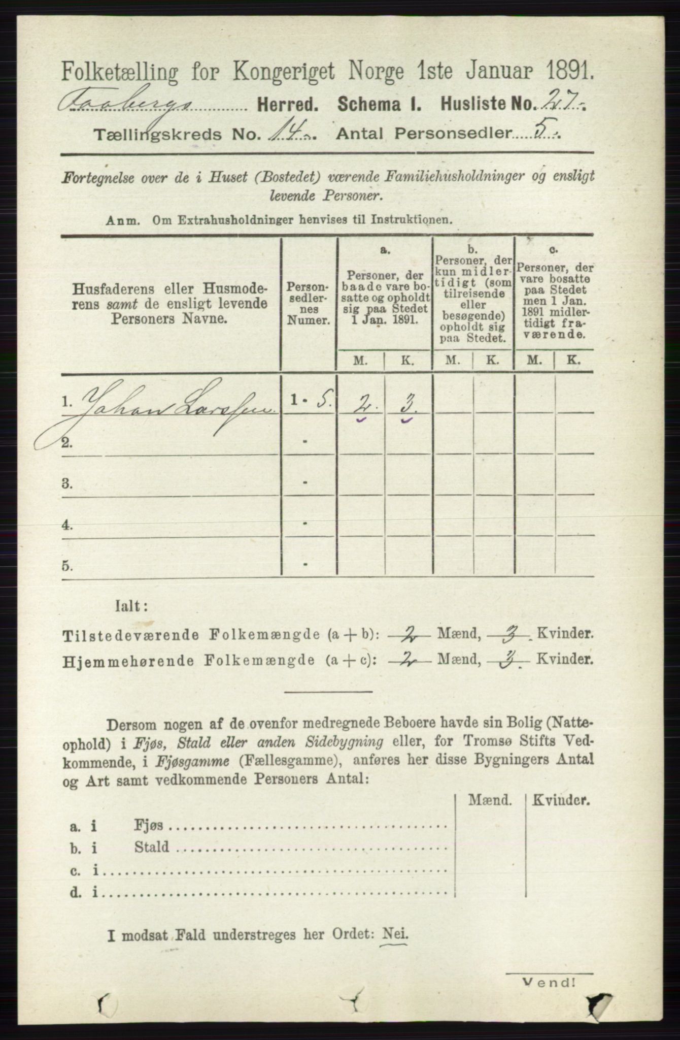 RA, 1891 census for 0524 Fåberg, 1891, p. 5649