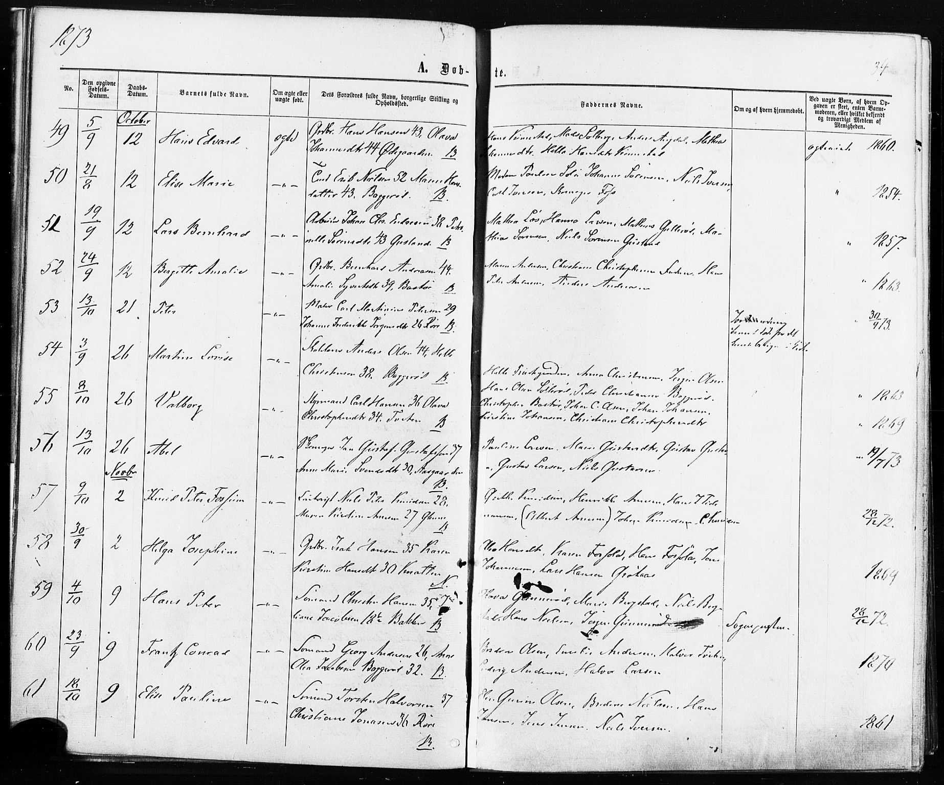 Borre kirkebøker, AV/SAKO-A-338/F/Fa/L0008: Parish register (official) no. I 8, 1868-1877, p. 34