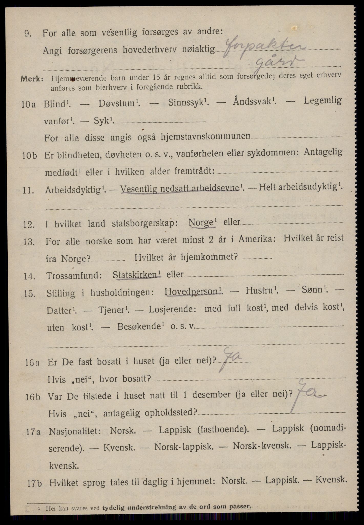 SAT, 1920 census for Meldal, 1920, p. 8490