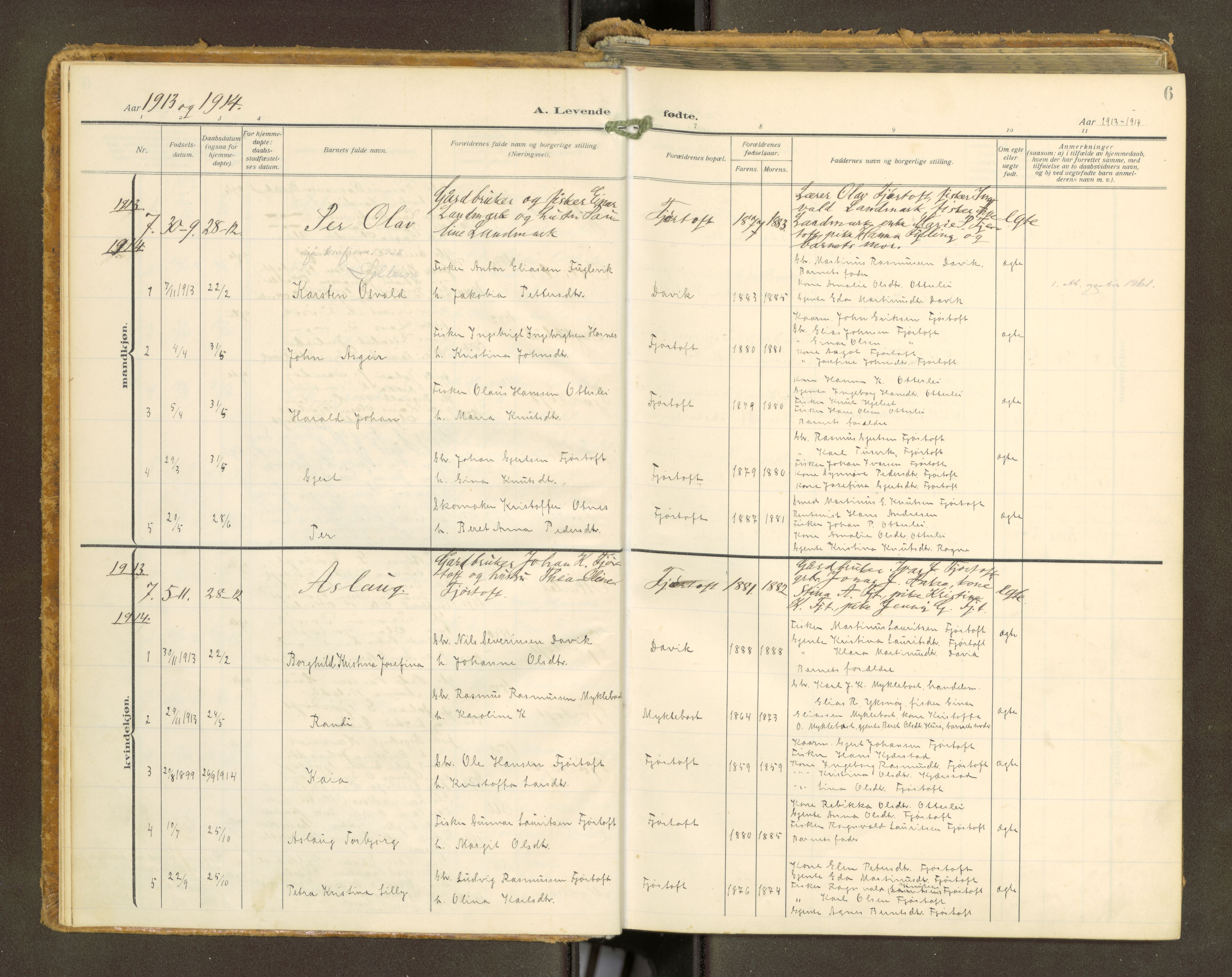 Ministerialprotokoller, klokkerbøker og fødselsregistre - Møre og Romsdal, AV/SAT-A-1454/538/L0528: Parish register (official) no. 538A--, 1911-1935, p. 6