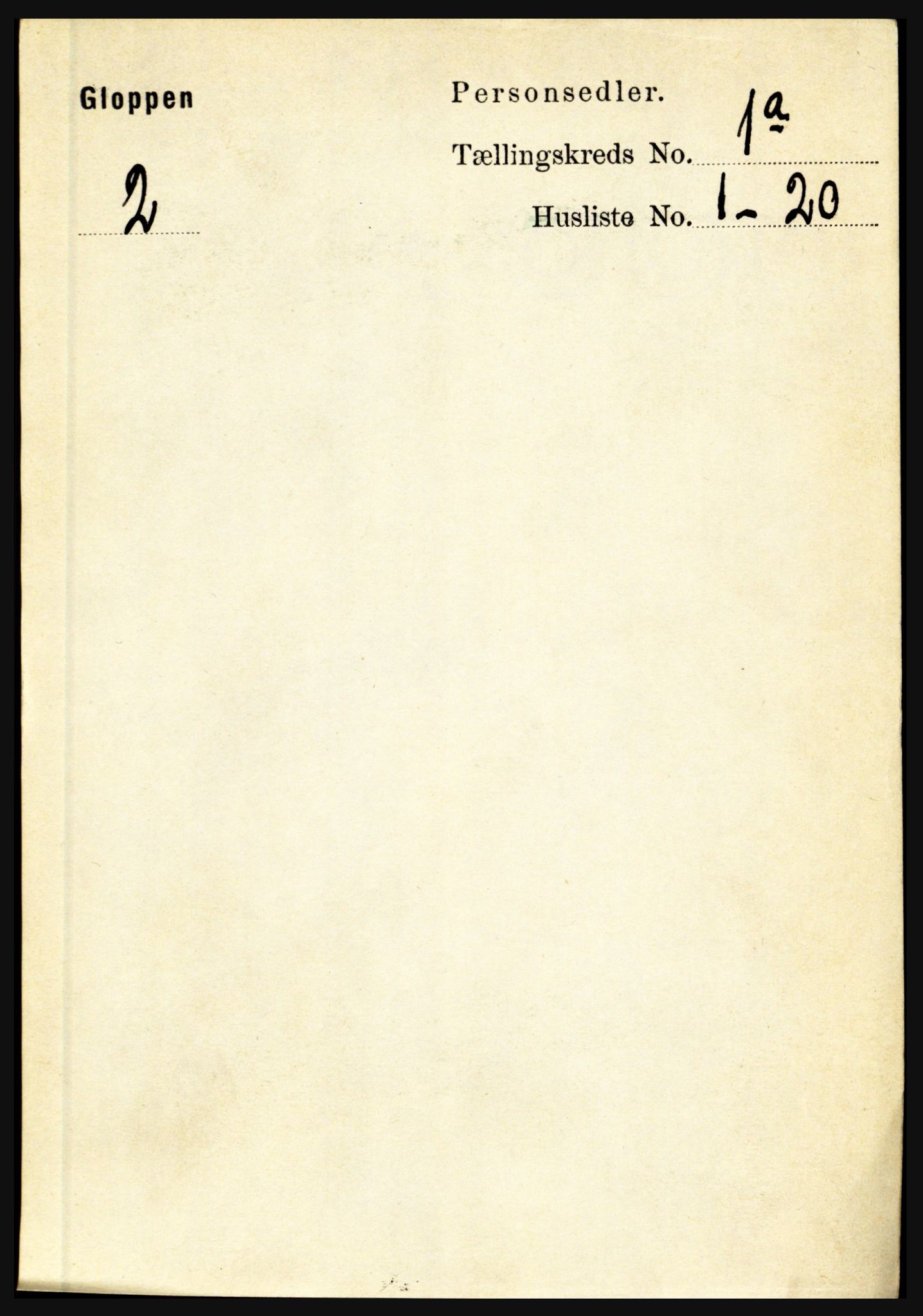 RA, 1891 census for 1445 Gloppen, 1891, p. 76